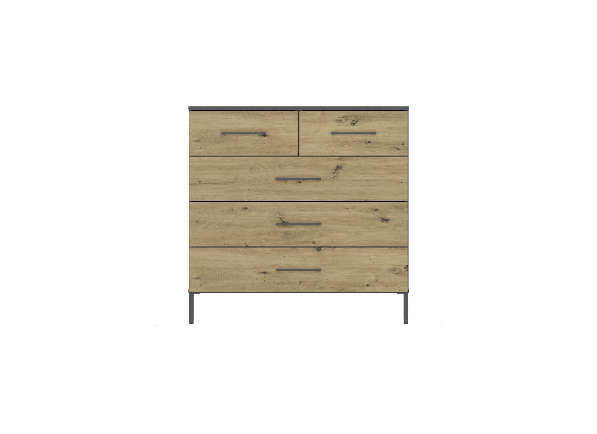 Aperçu - Commode Butte 93x42x92cm - decor - chêne artisanal & gris