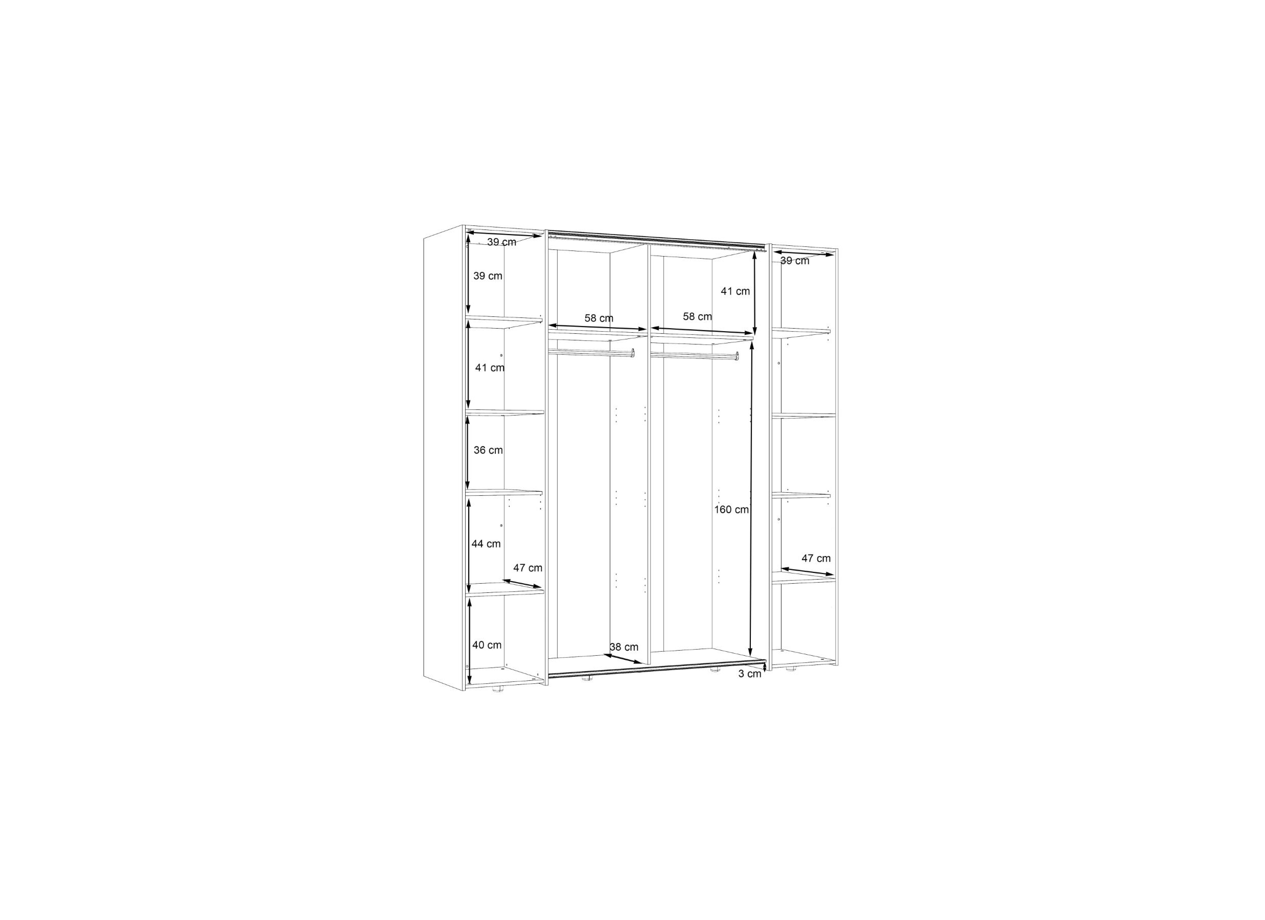 Garde-robe Narago 200cm - décor - blanc