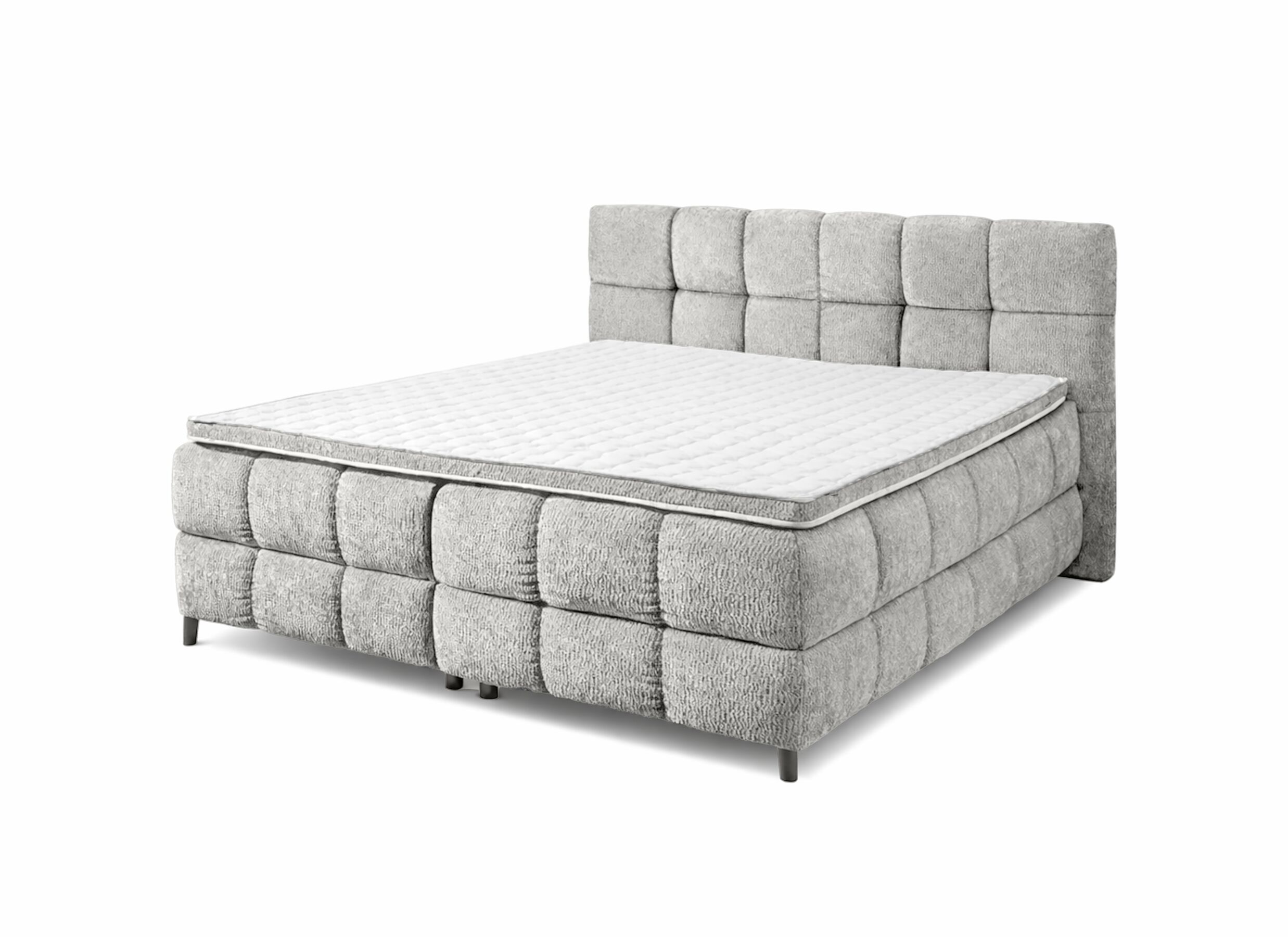 Bedbox Molly 180x200cm - stof - lichtgrijs met opbergruimte - Bedbox Molly 180x200cm - stof - lichtgrijs met opbergruimte