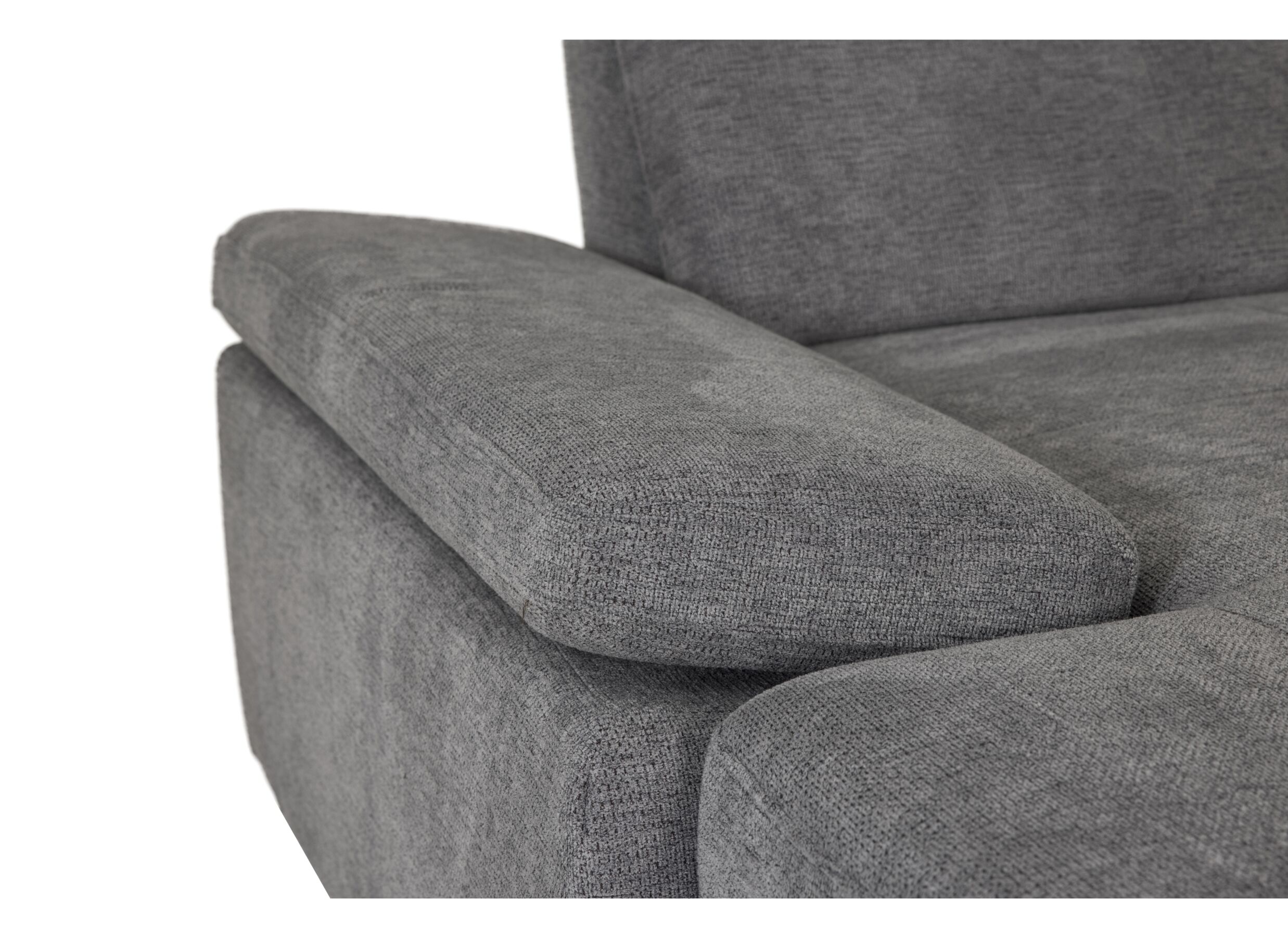 Hoeksalon Artus 371x260cm - stof - grijs met bedfunctie en opbergruimte