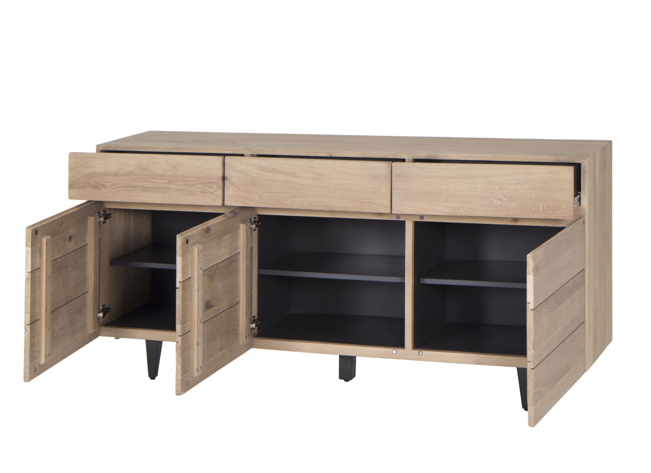 Buffet Palacio 180cm - chêne massif & décor - naturel