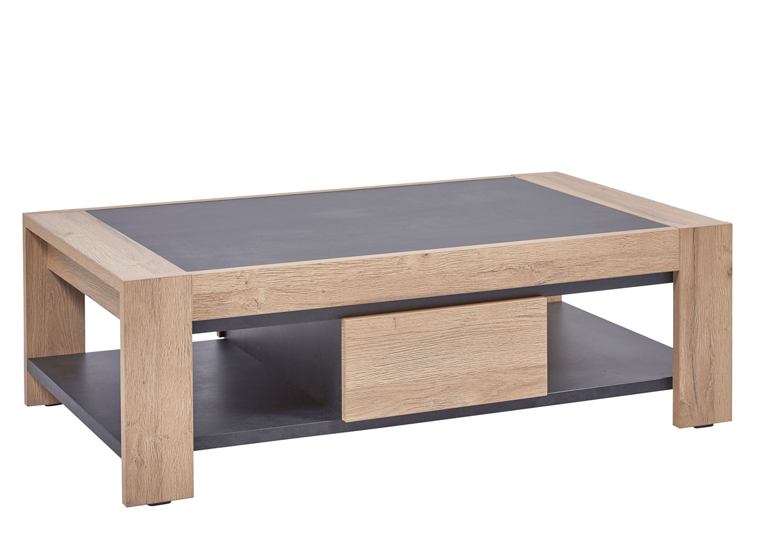 Salontafel bruin grijs met opbergruimte