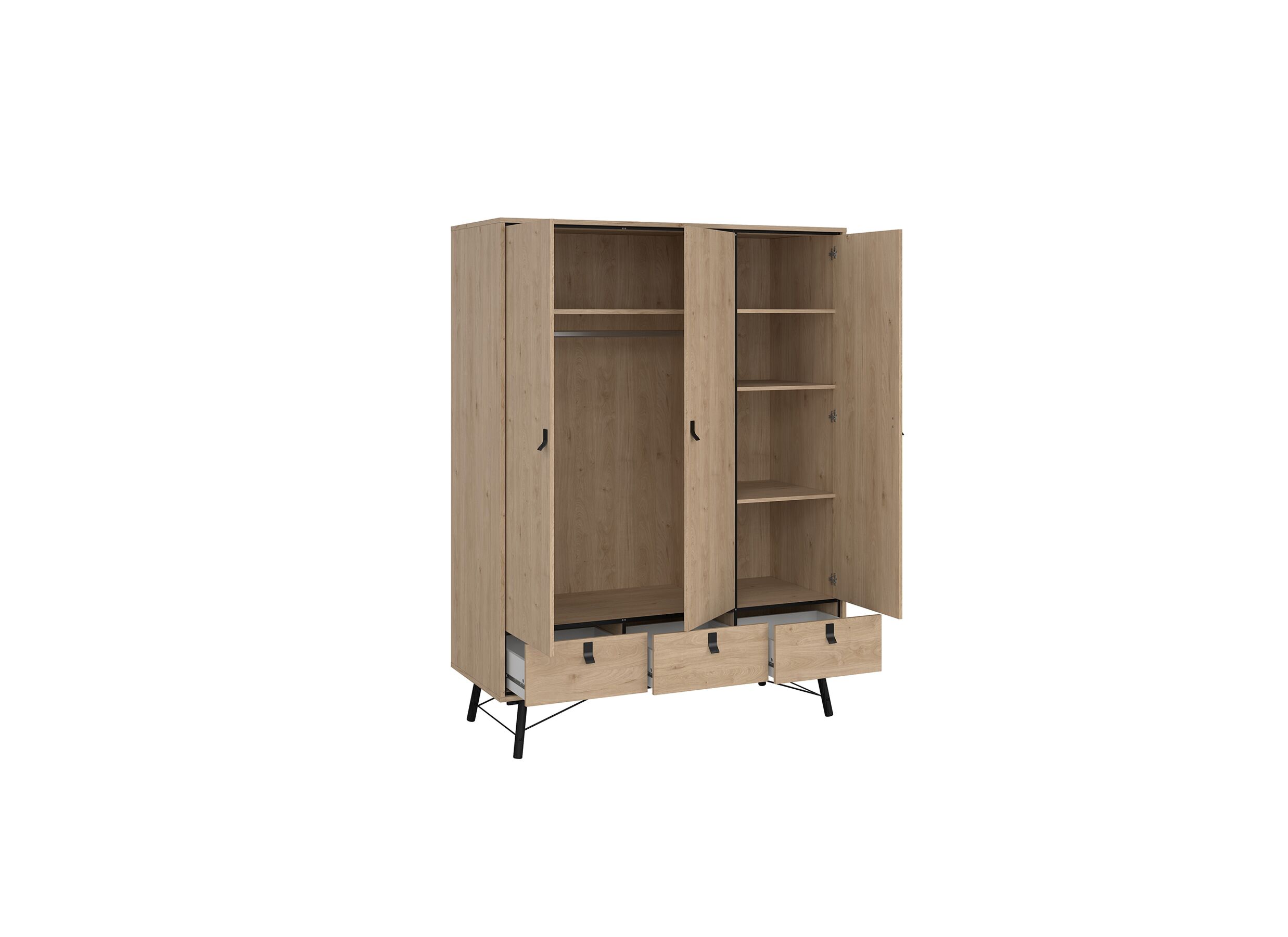 Garde-robe Ry 151cm - décor - marron/noir