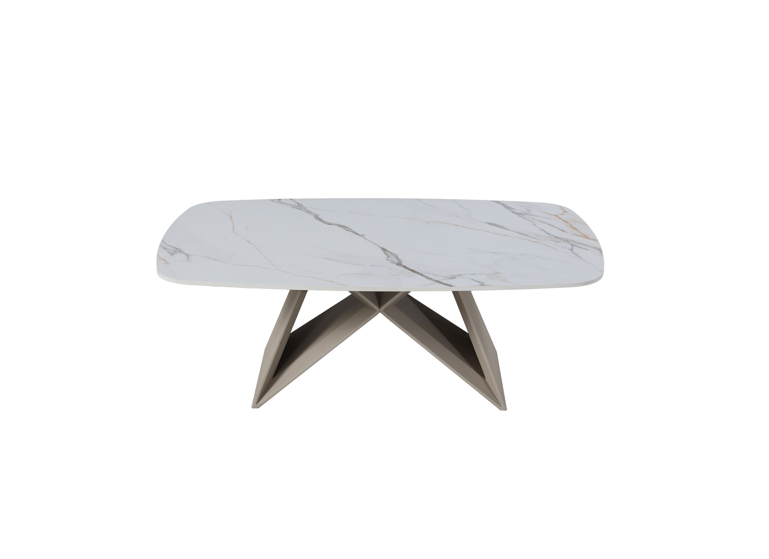 Aperçu - Table basse Moly 110x70cm - céramique - blanc & doré