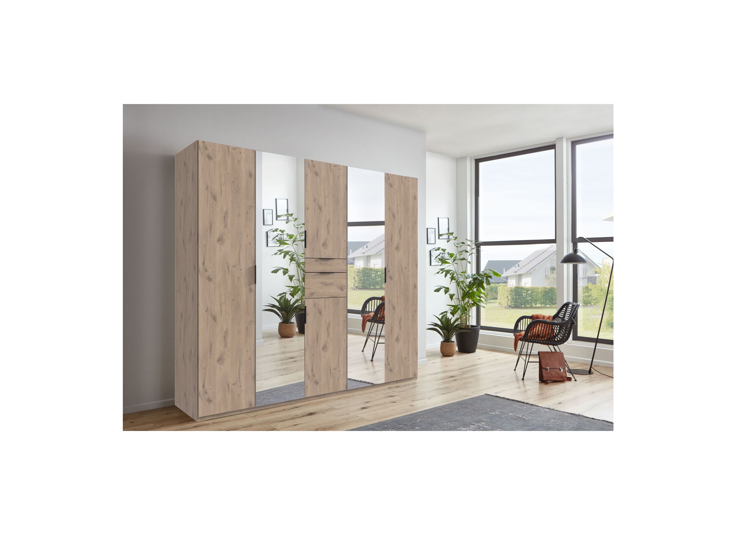 Foto ambiance - Garde-robe Moldau 225cm - décor - viking oak