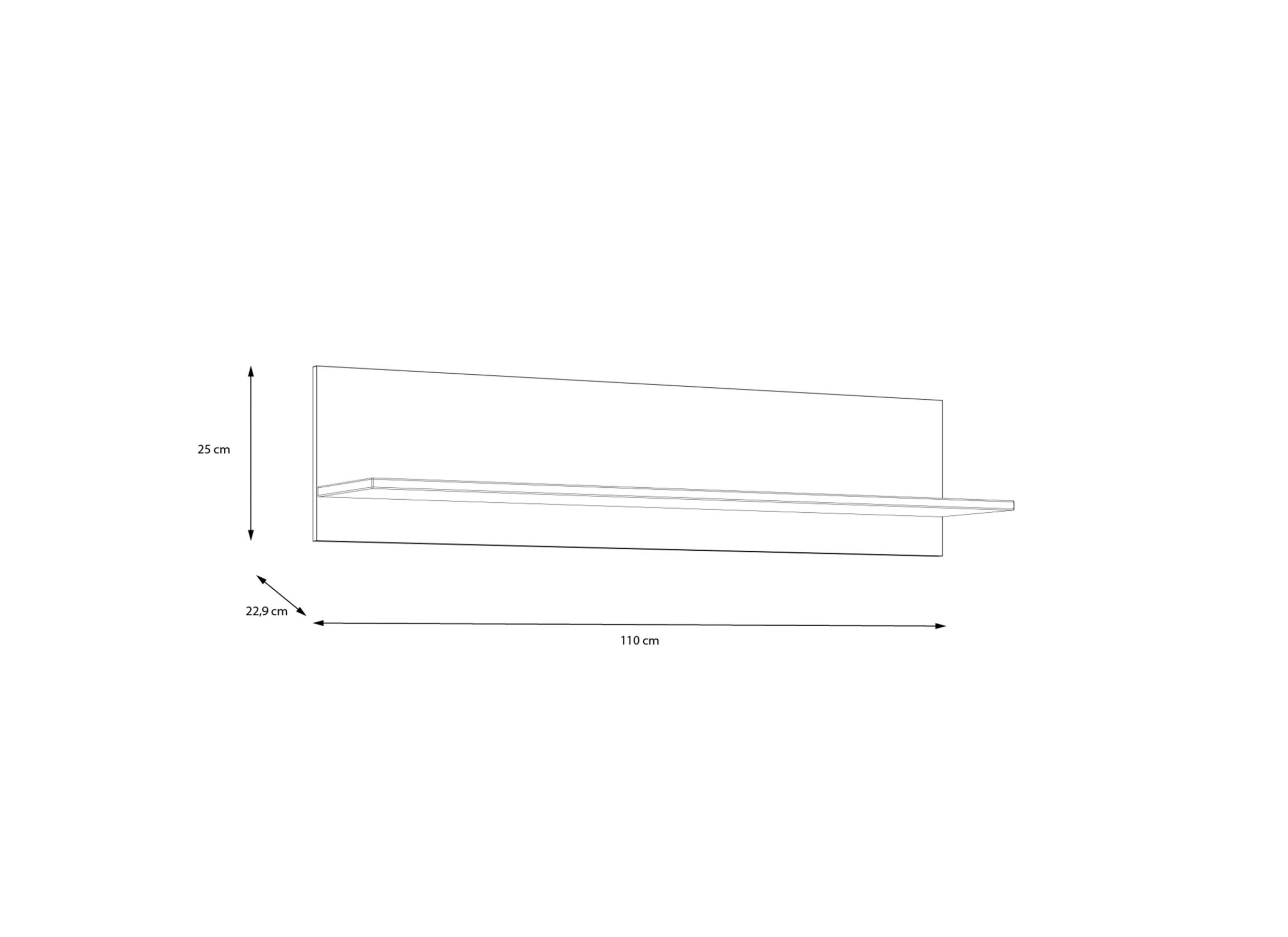 Wandplank Lya 110x23x25cm - meubelplaat - cabezone oak/mauvella