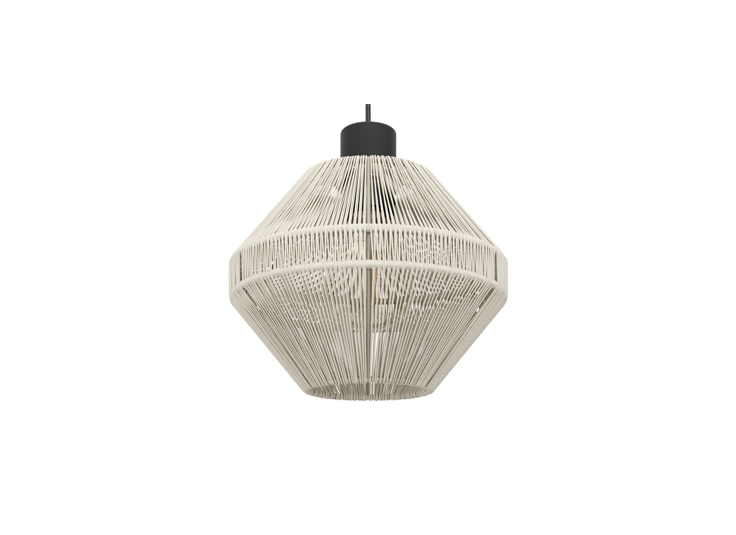 Detailfoto - Hanglamp Midsumer 92x22cm 40W E27 staal stof crème