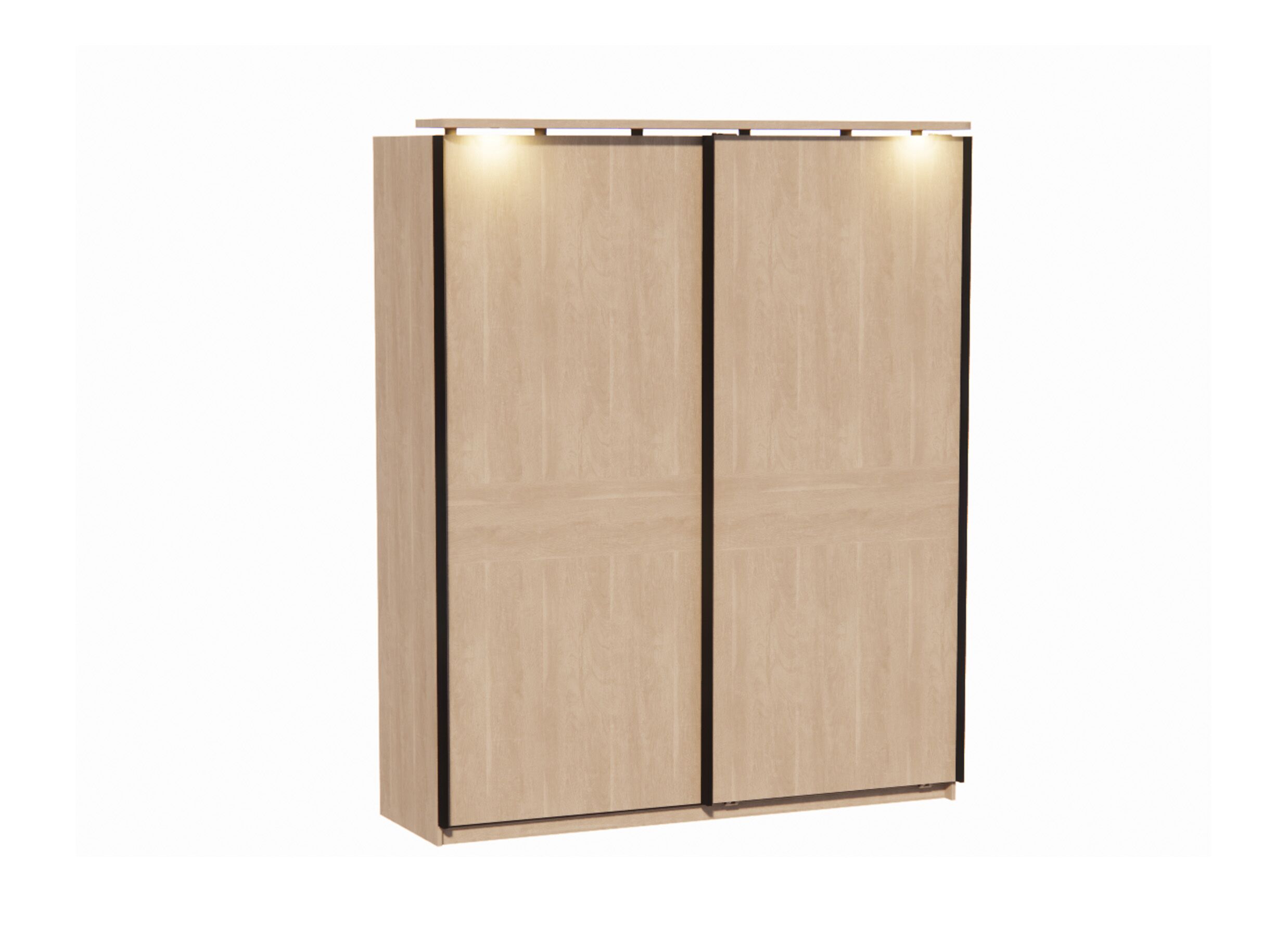 Schuifdeurkast 184cm - melamine - brushed sand oak nature - Armoire à portes coulissantes 184cm - mélamine - brushed sand oak nature