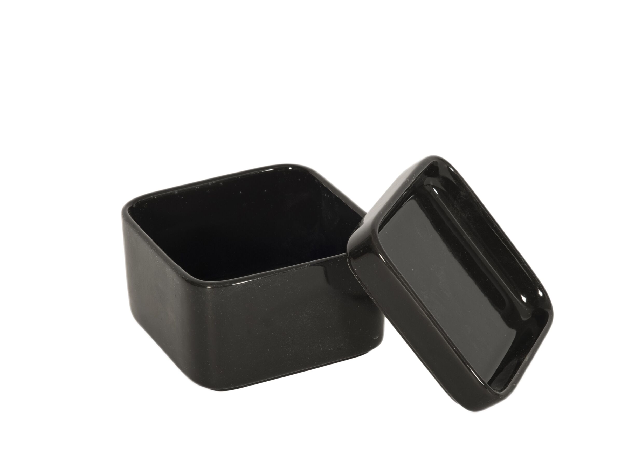 Detail - Boite de conservation Square Cup 10x10x5,5cm - céramique - noir brillant