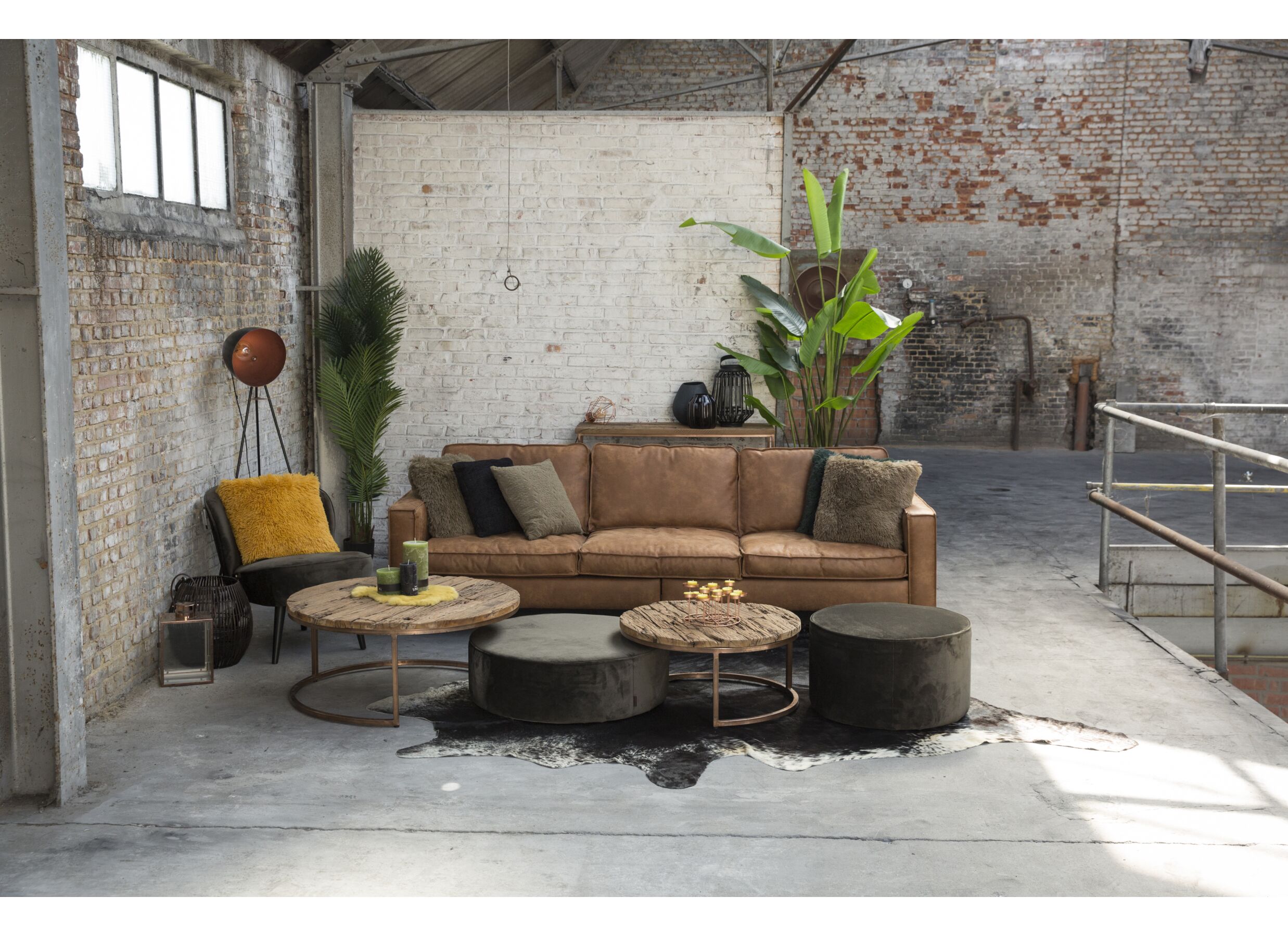 Sfeerfoto - Koeienhuid 150x300cm zwart wit