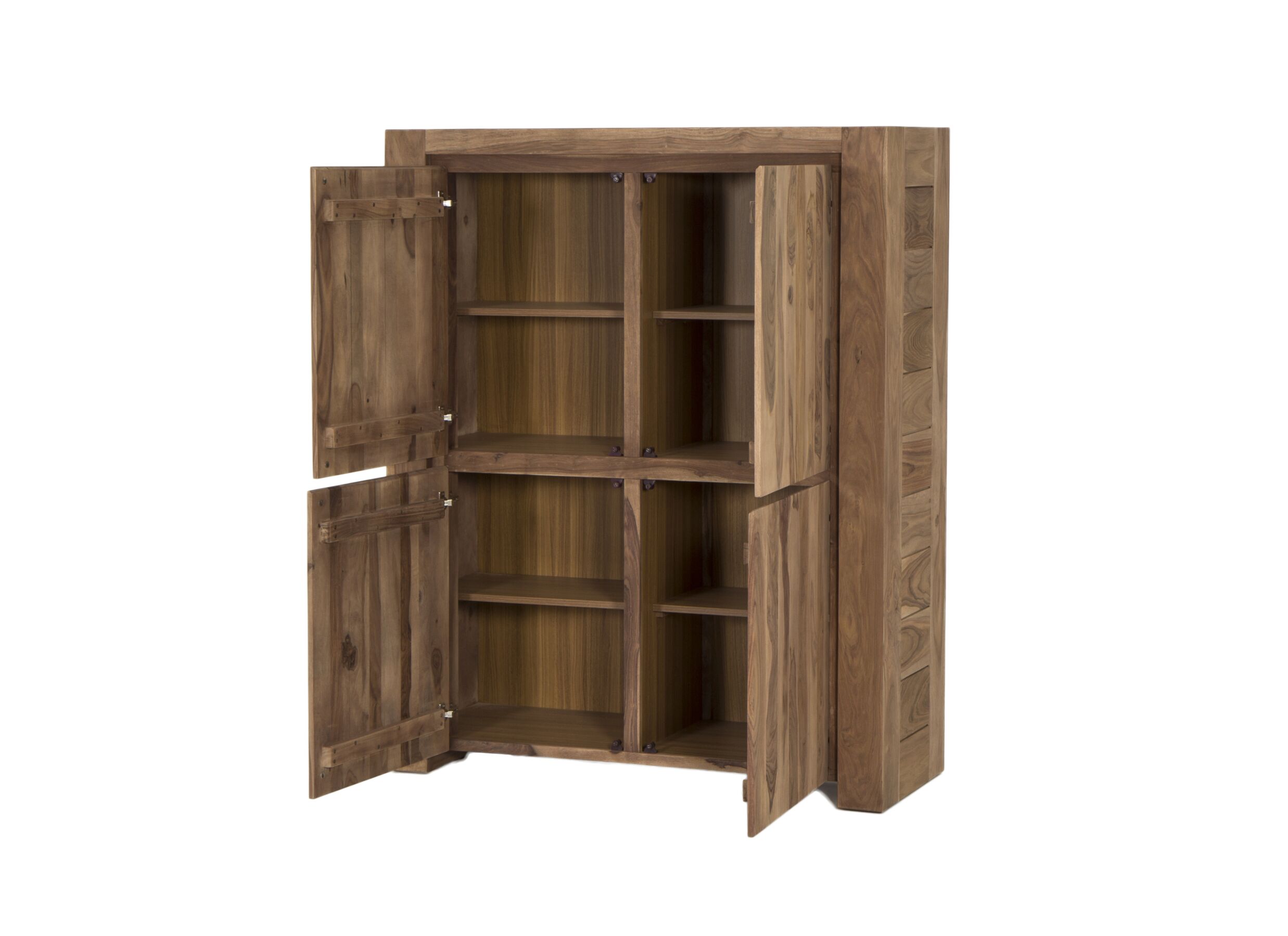 Meuble Bar Carbone 140cm - sheesham massif & décor - naturel