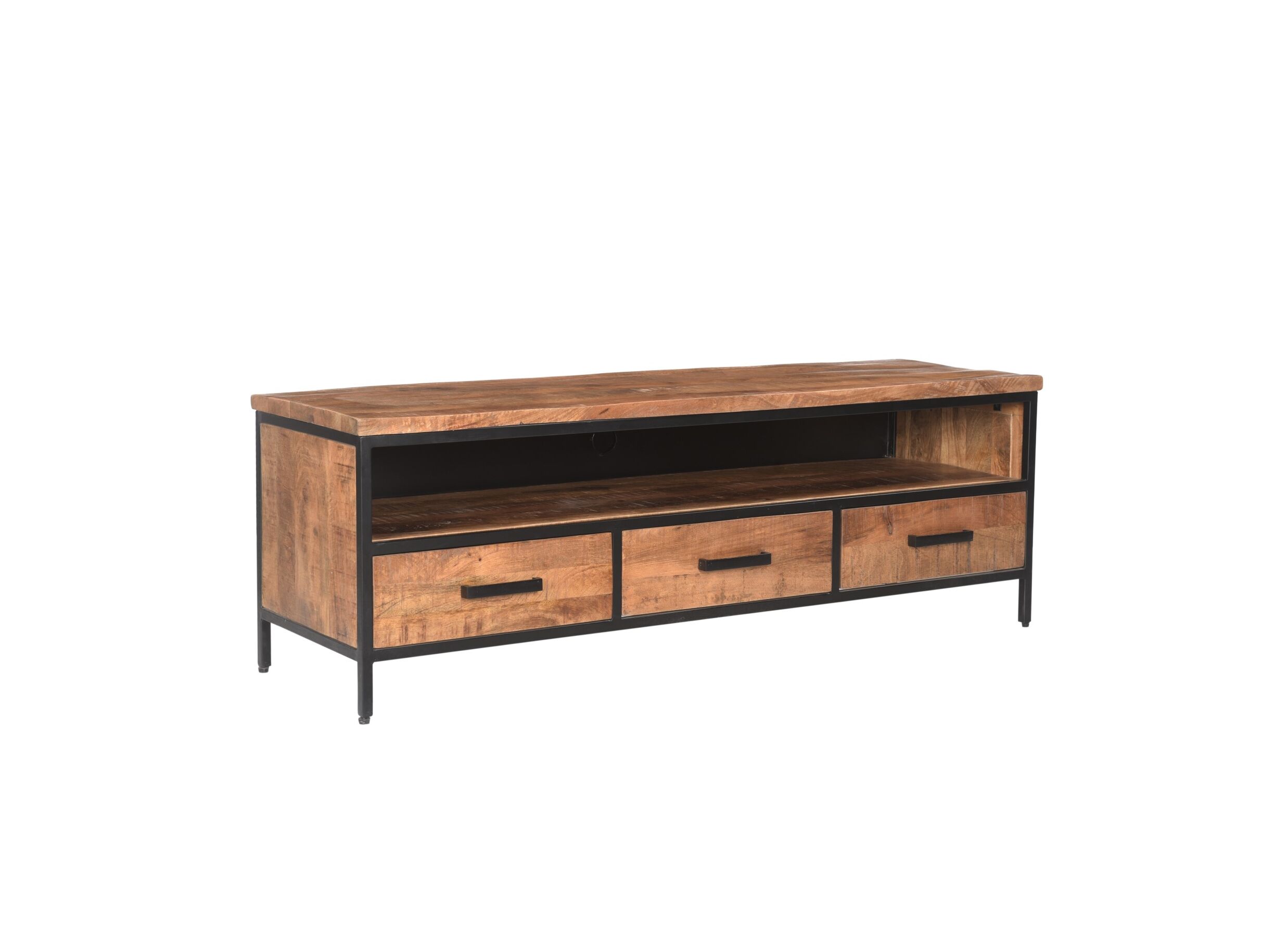 Meuble TV industriel Lia bois massif métal 150cm - Meuble TV Lia 150cm - manguier massif - naturel