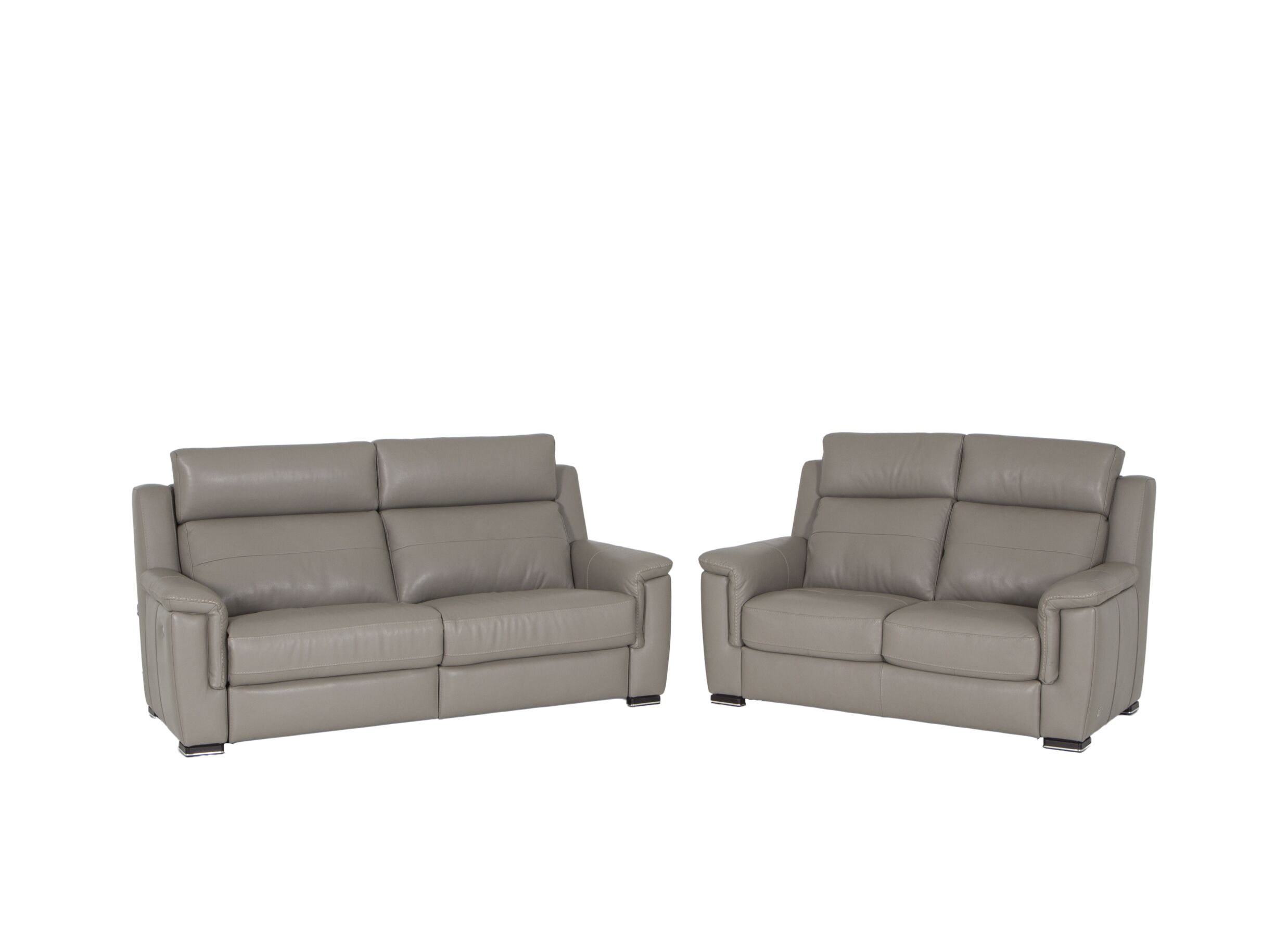 Maxim 3+2-zit - leder - grijs met relax