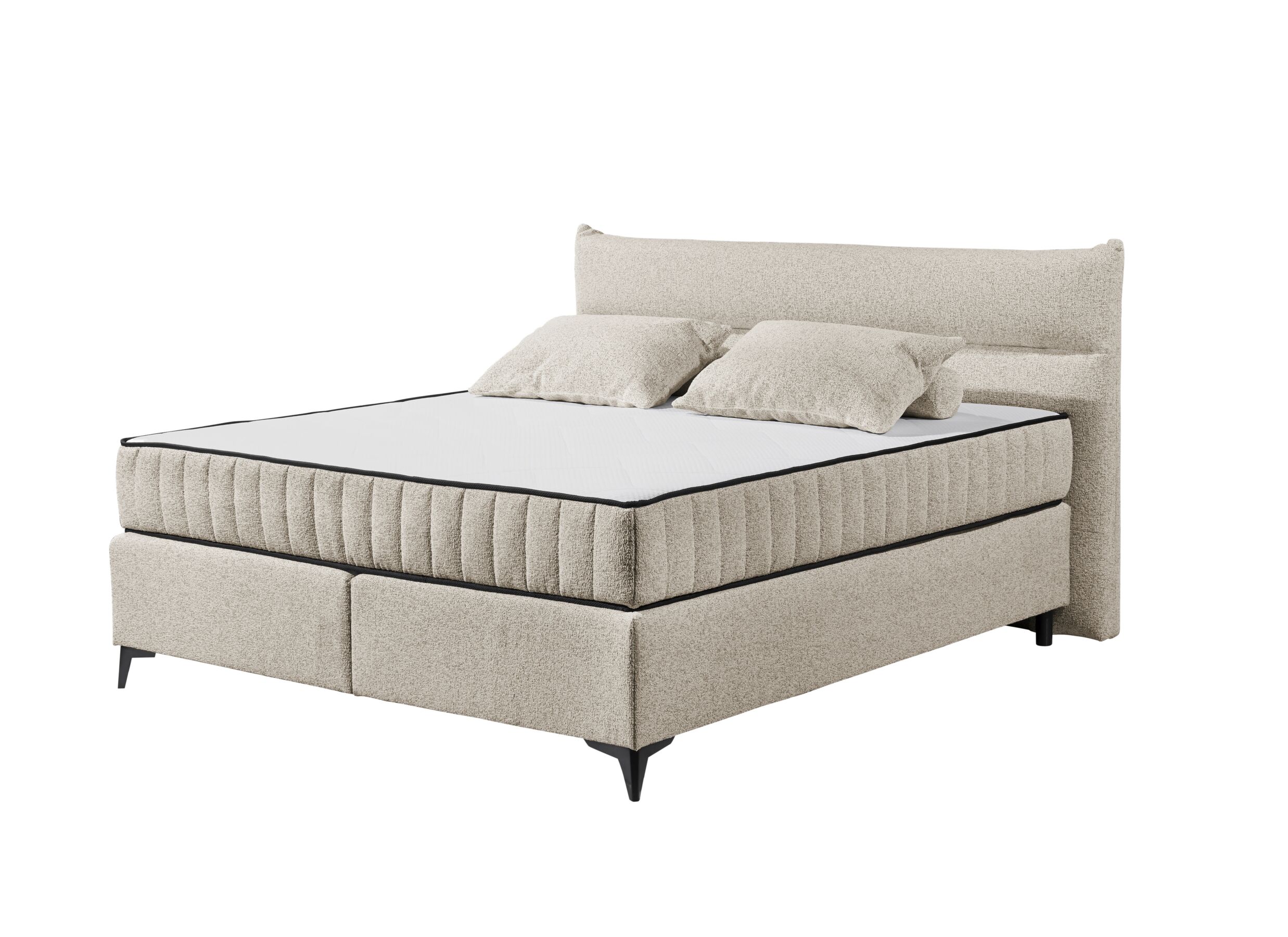 Aperçu - Boxspring Vlieland 160x200cm - tissu - beige