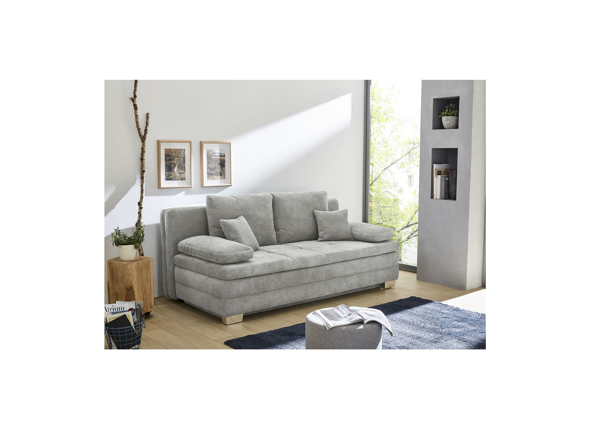 Zetelbed Lindau 2 persoons - 203x106cm - stof - grijs
