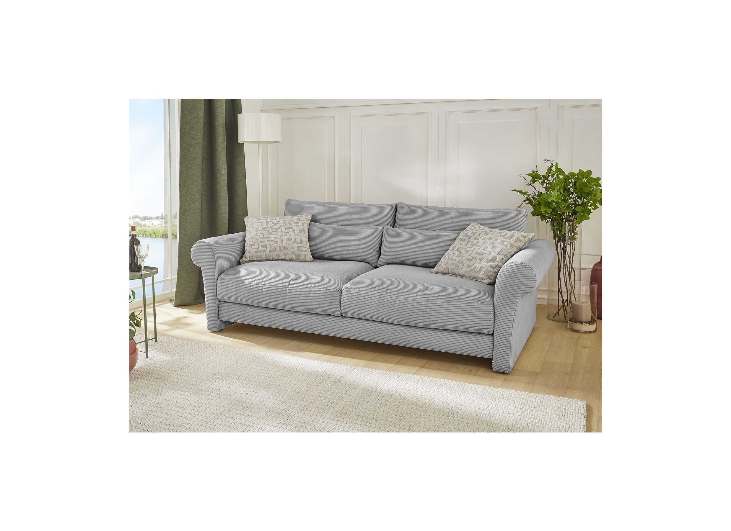 Foto ambiance - Canapé Maxima 3 places - tissu - gris foncé