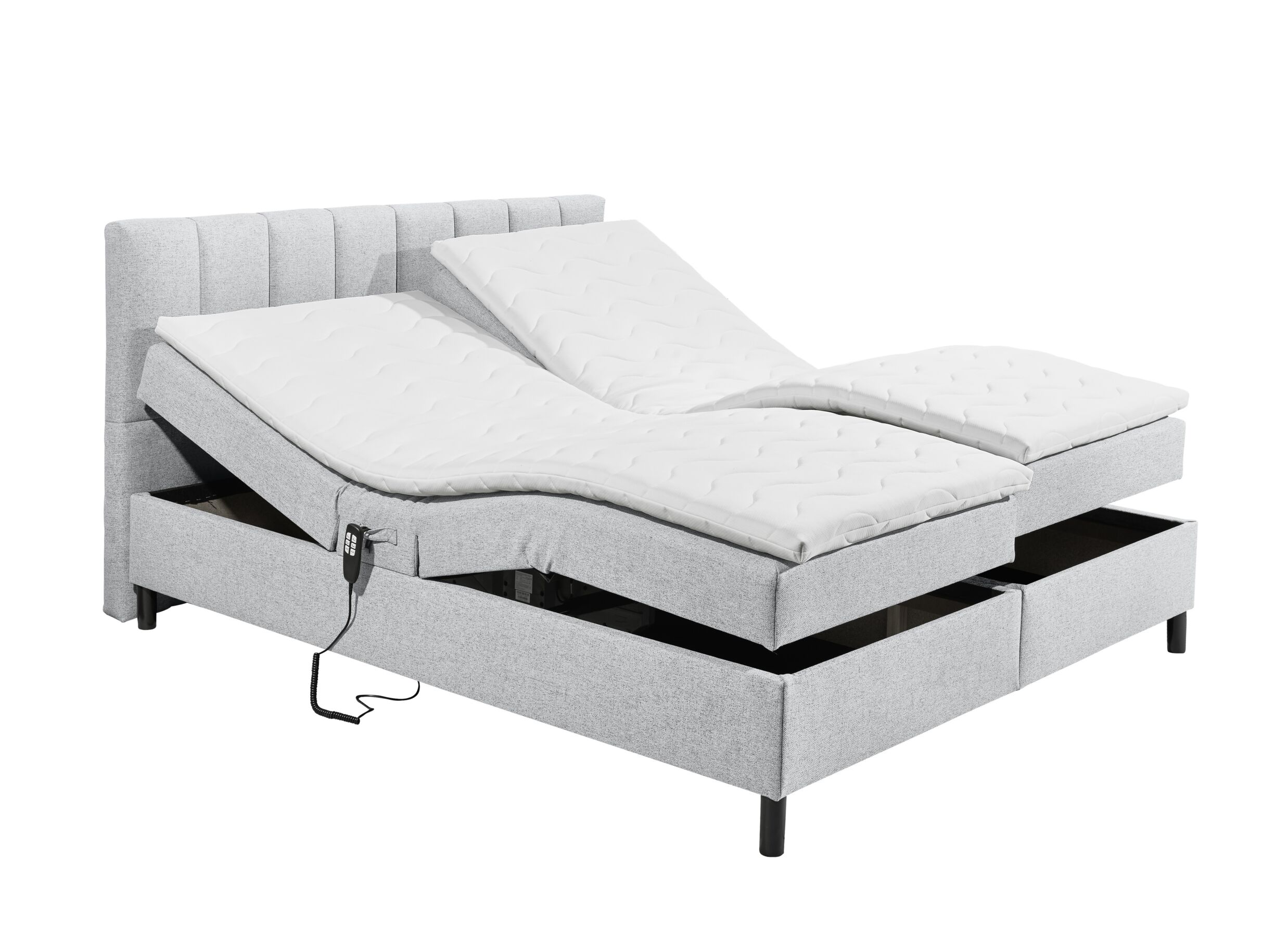 Aperçu - Lit box Miralindo 160x200cm - tissu - silver électrique