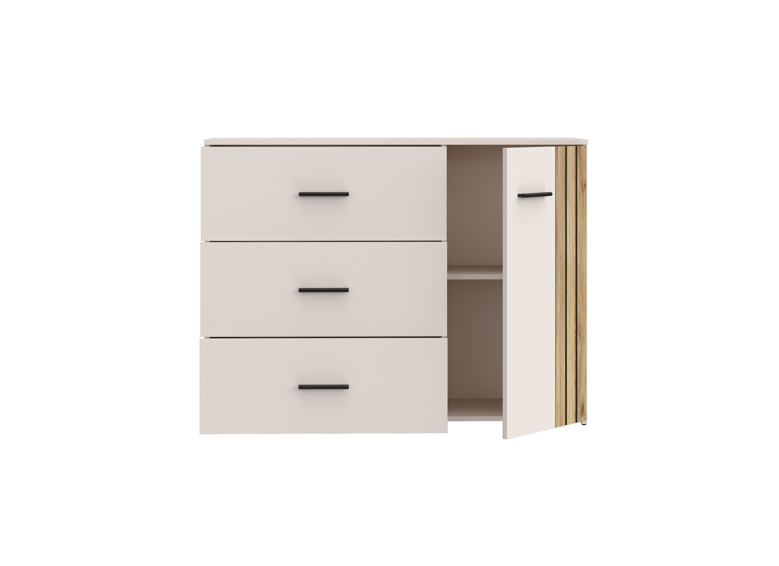 Commode Waikato 120x41x91cm - décor - chêne mauvella/sable
