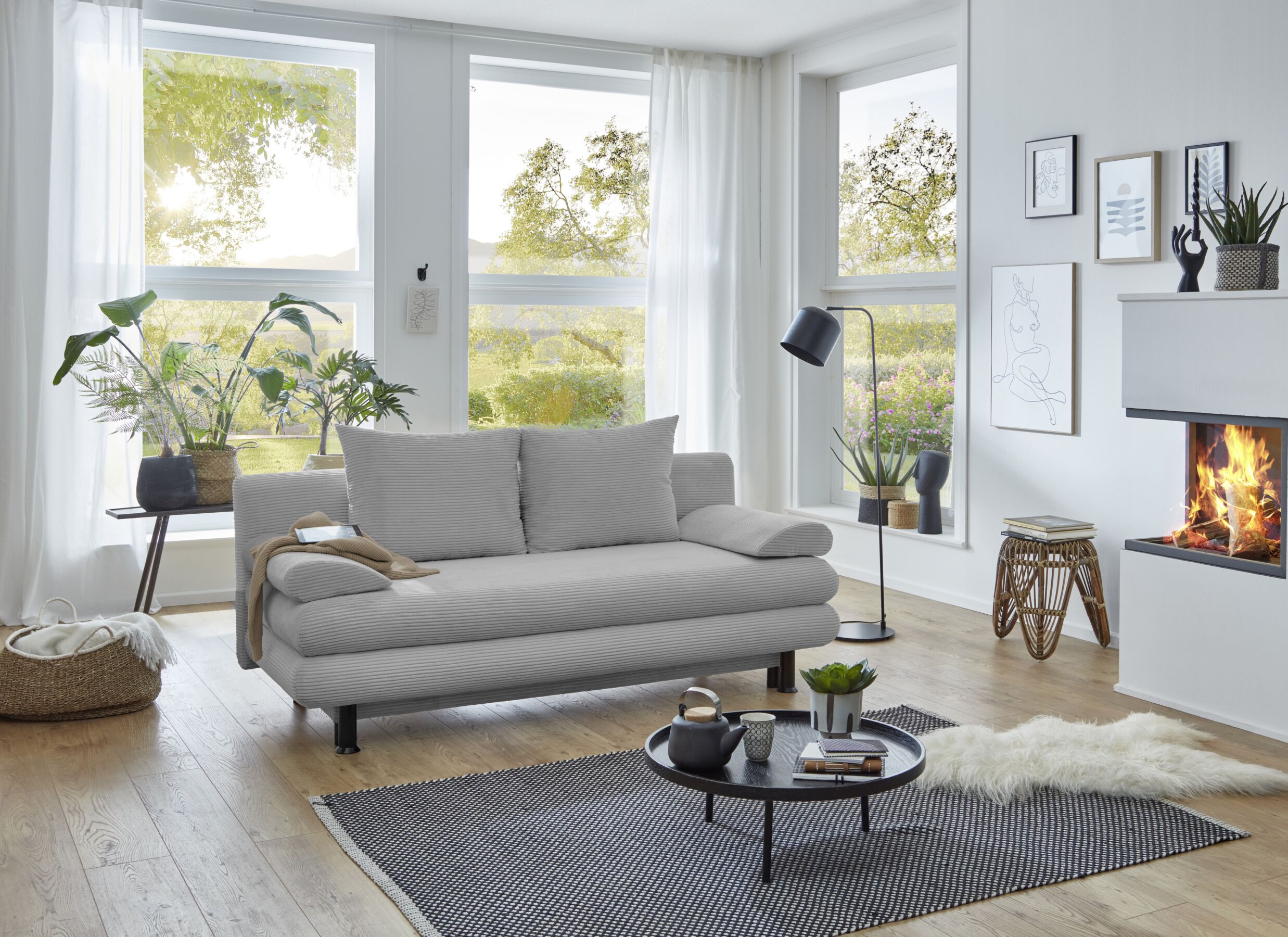 Sfeerfoto - Zetelbed SO240 Bern 2 persoons - stof - grijs