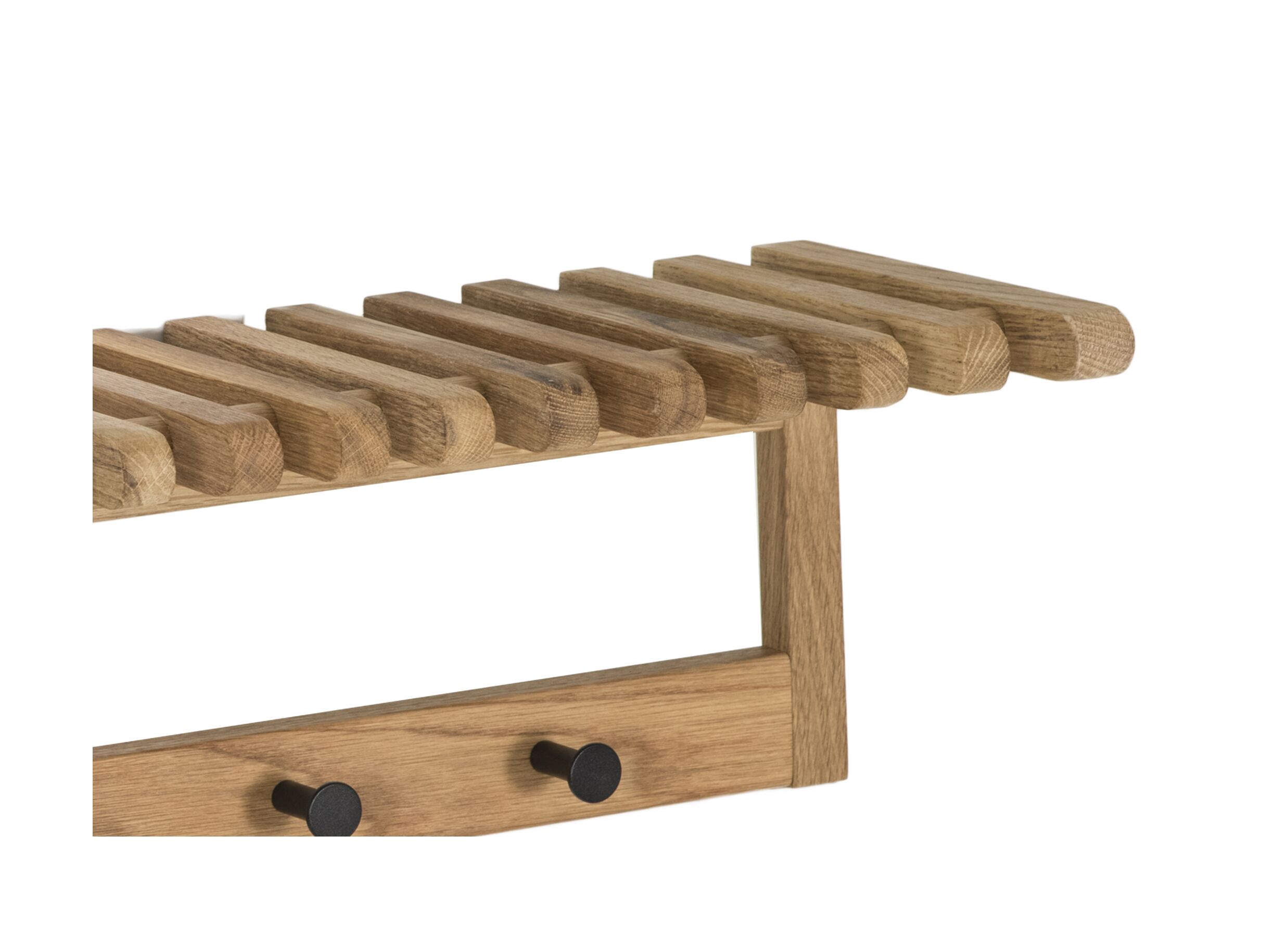 Detailfoto - Kapstok Samia 80cm - massief eik - naturel