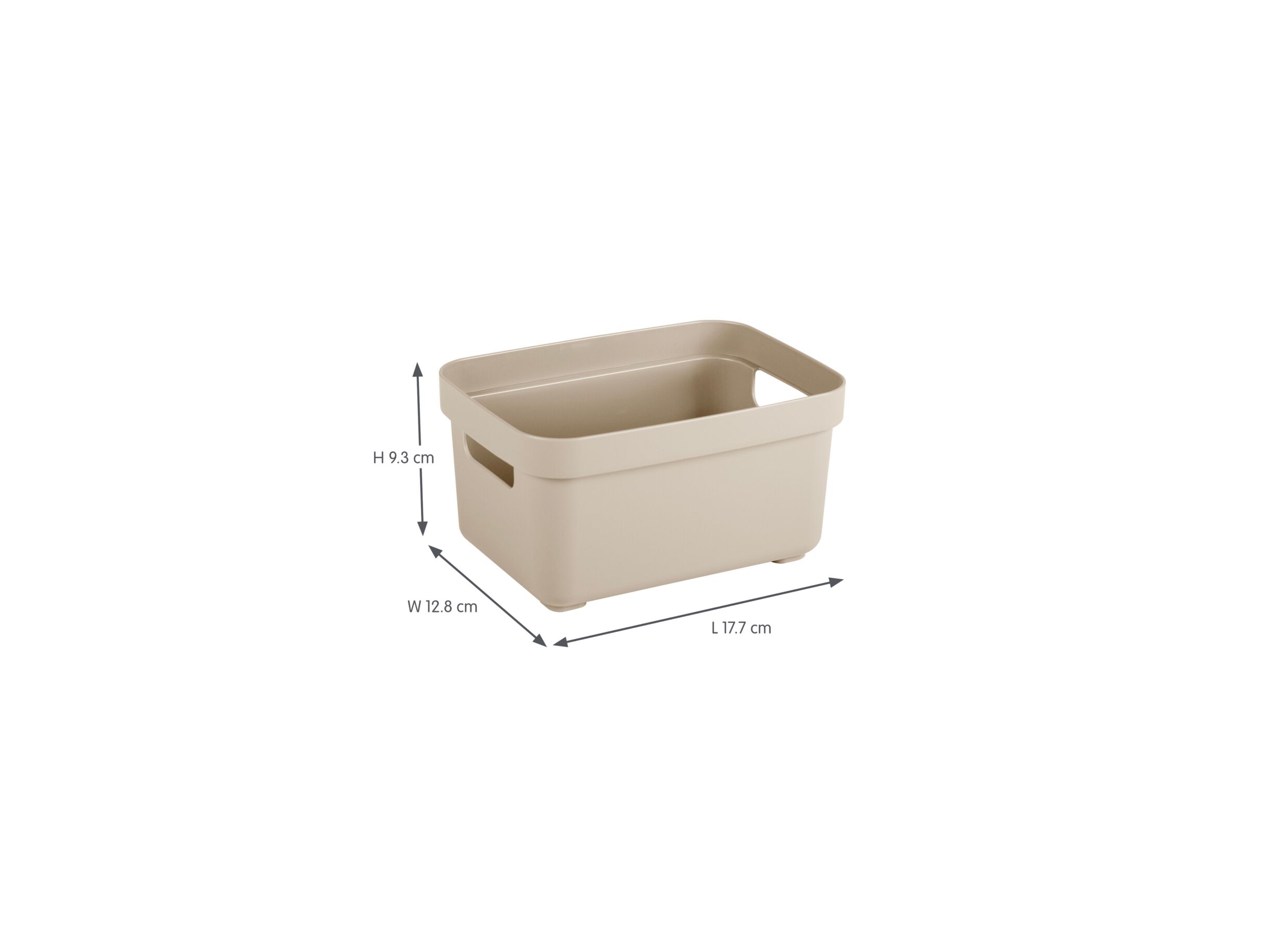 Afmetingen - Opbergbox Sigma Home 2,5L - 17,7x12,80x9,3cm
