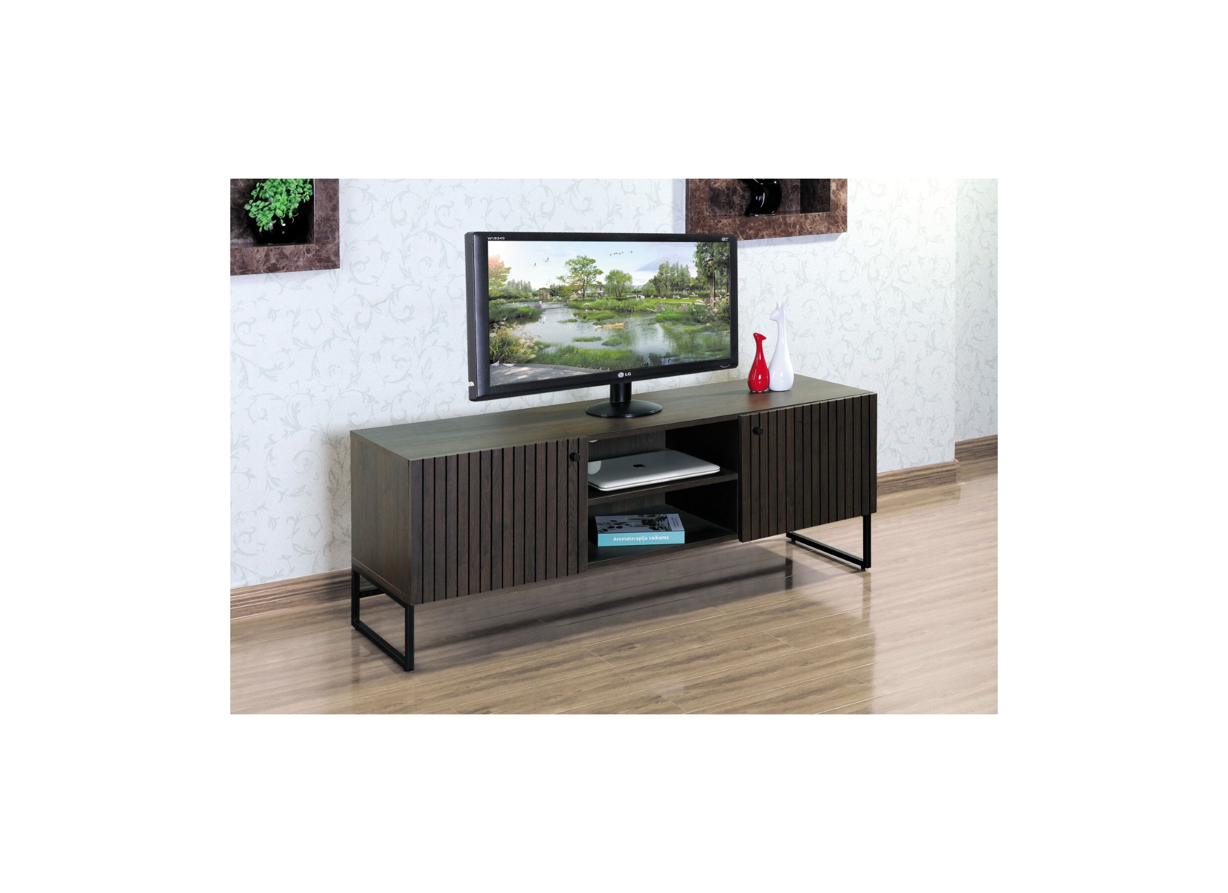 Tv-meubel Vadis 134x38x48,5cm - melamine - donkerbruin