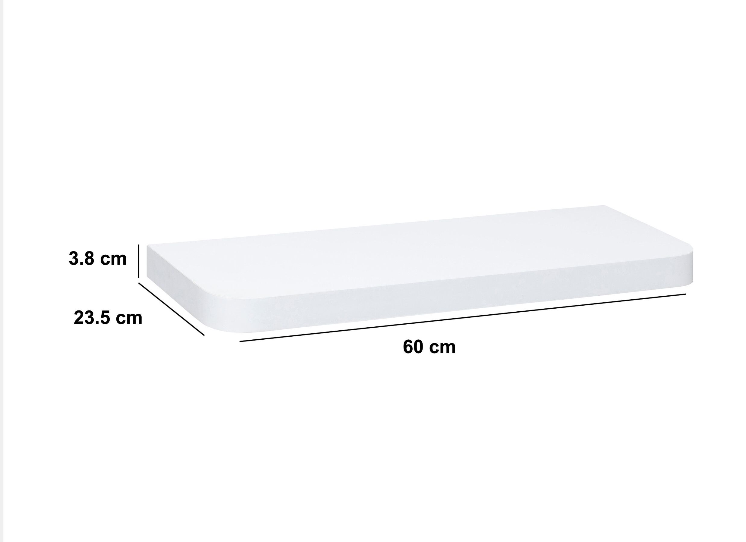 Tablette murale Fixy 60x23,5x3,8cm - MDF - blanc