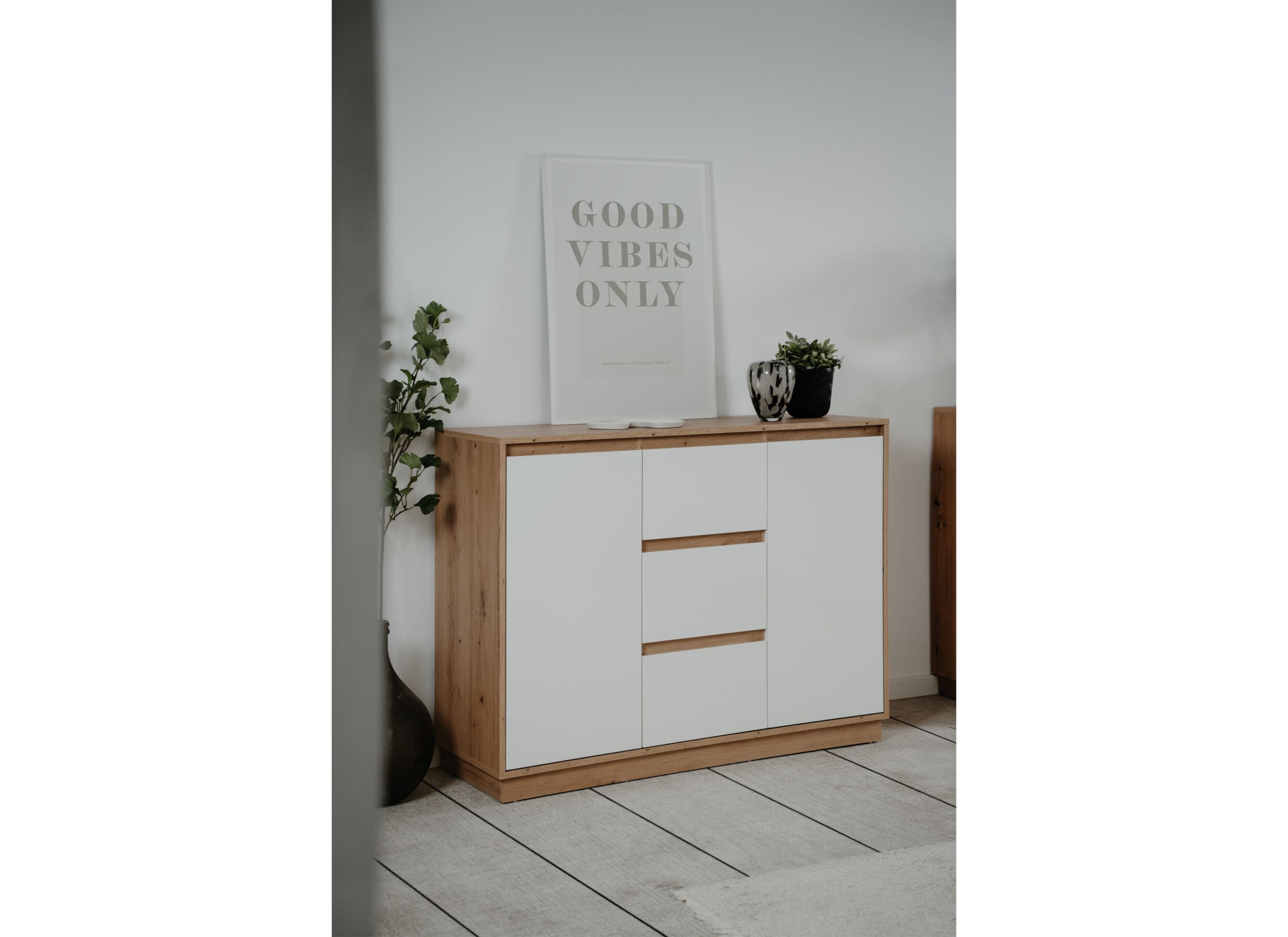 Foto ambiance - Commode Phoenix 117cm - décor - chêne artisanal & blanc