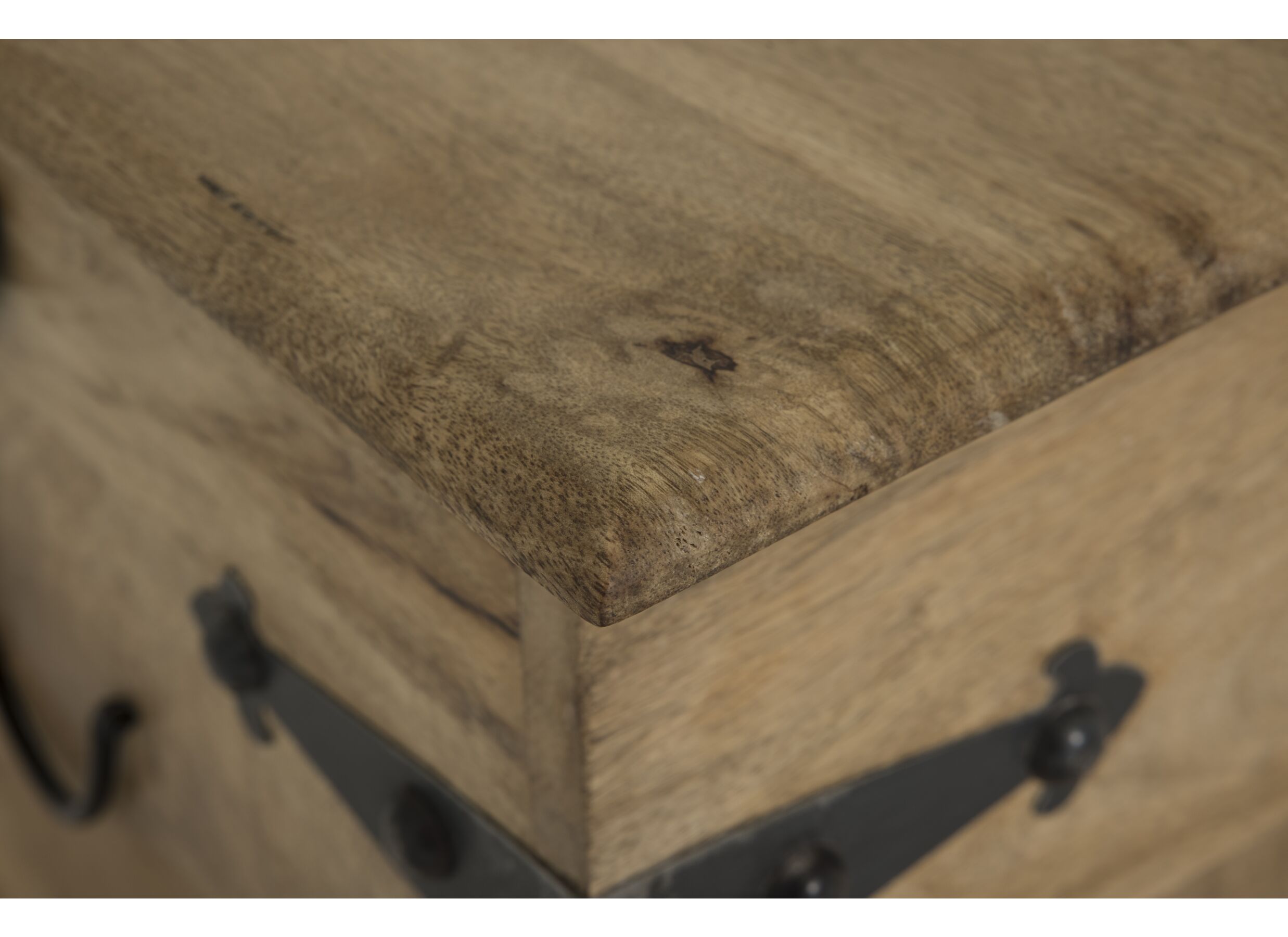 Detailfoto - Salontafel Cyclops 118x53cm - hout massief - naturel