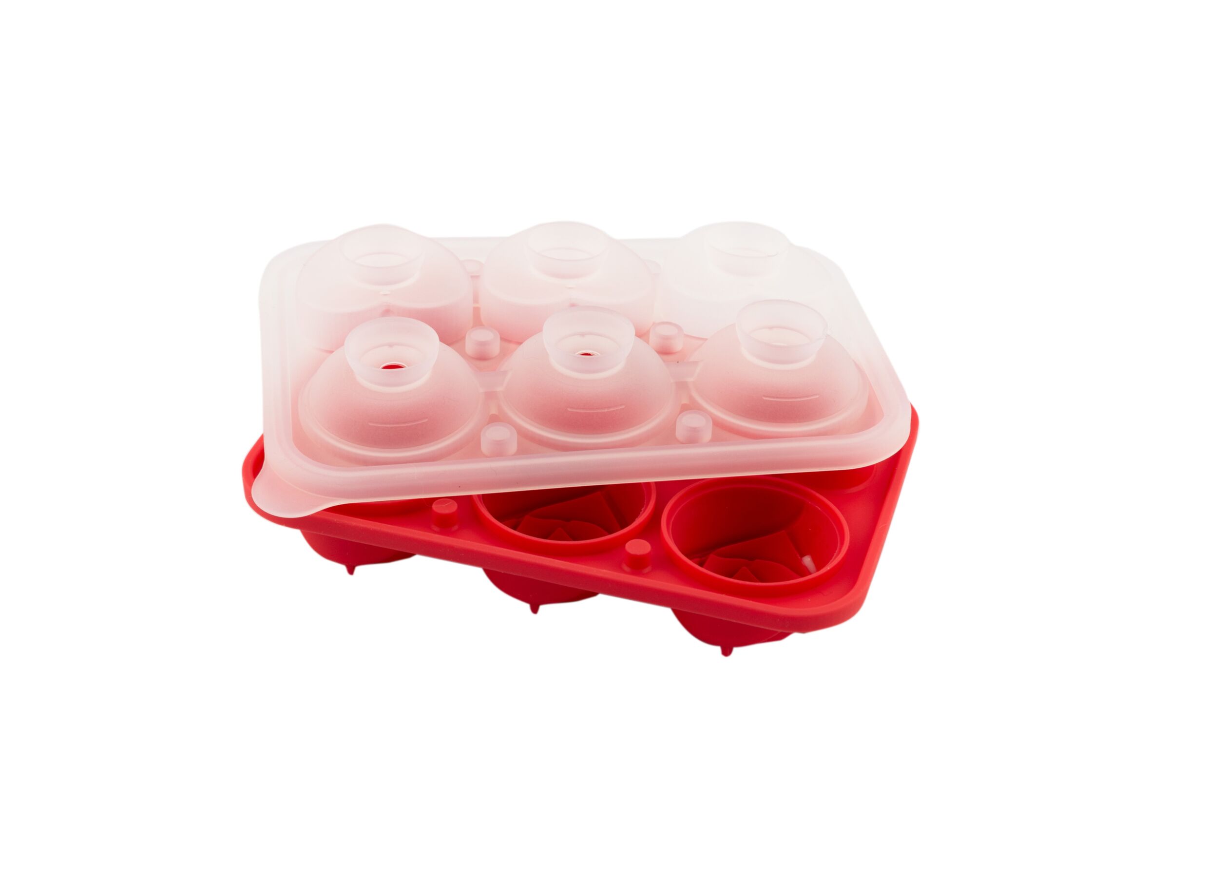 Overzichtsfoto - Ijsblokjesvorm Dotz Rozen en Hartjes 17x12x5cm - silicone - rood