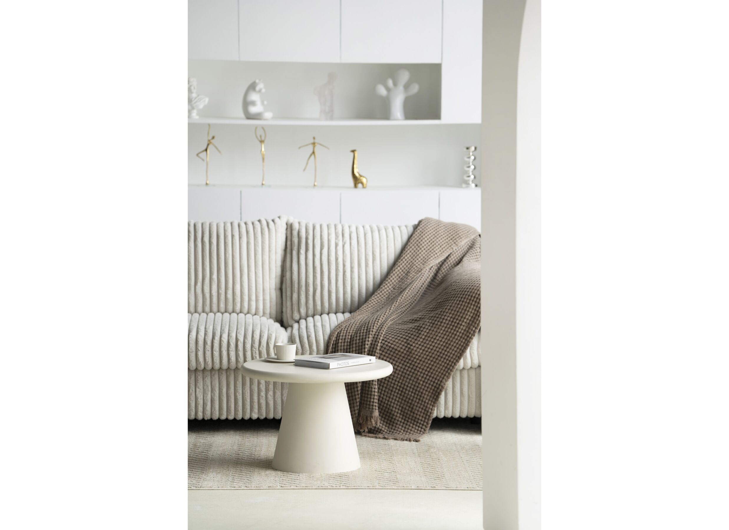 Sfeerfoto - Salontafel SL2405 Ø60cm - cementex - wit