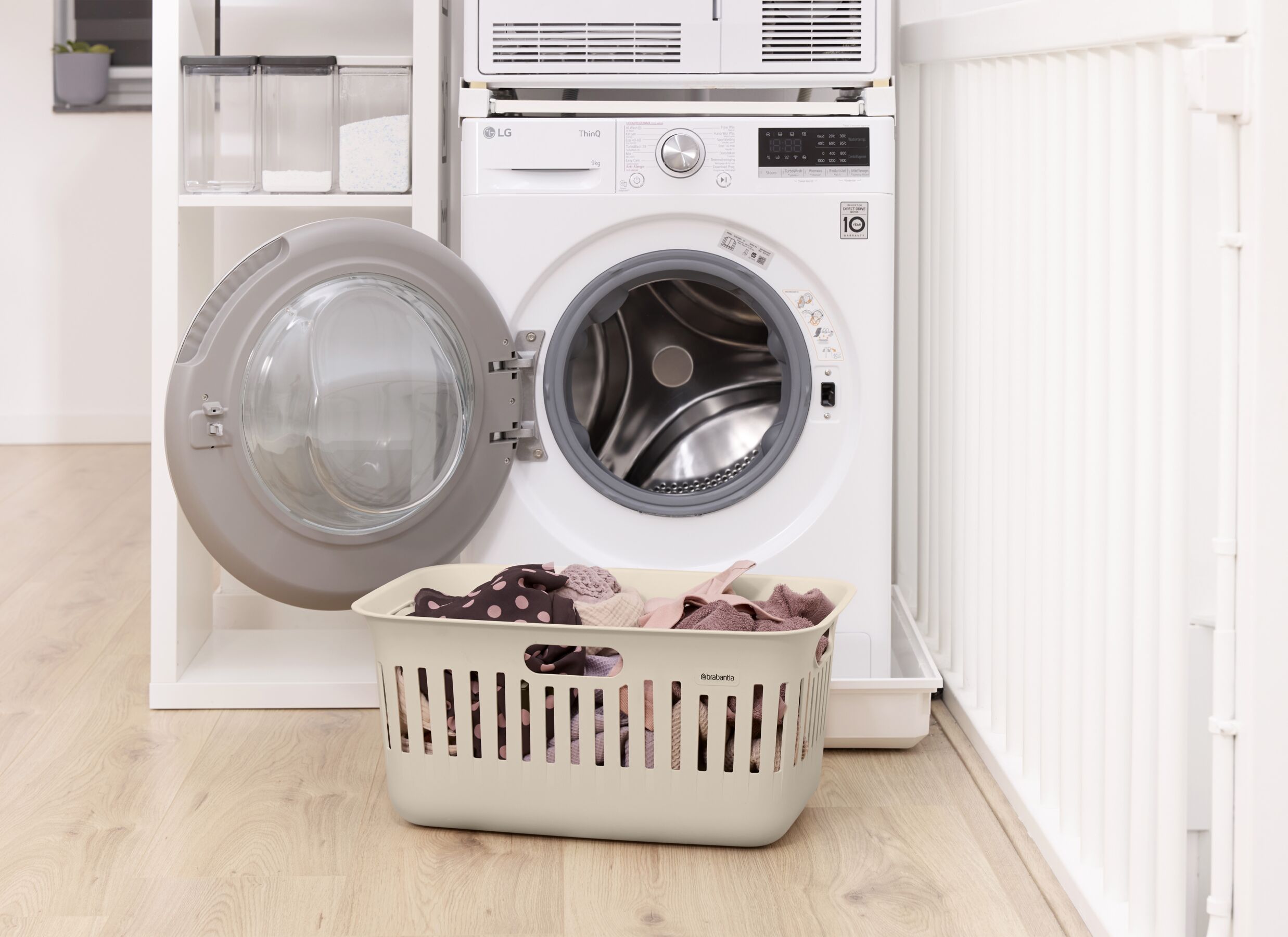 Foto ambiance - Panier à linge Collect-It 40L - plastique recyclé - beige