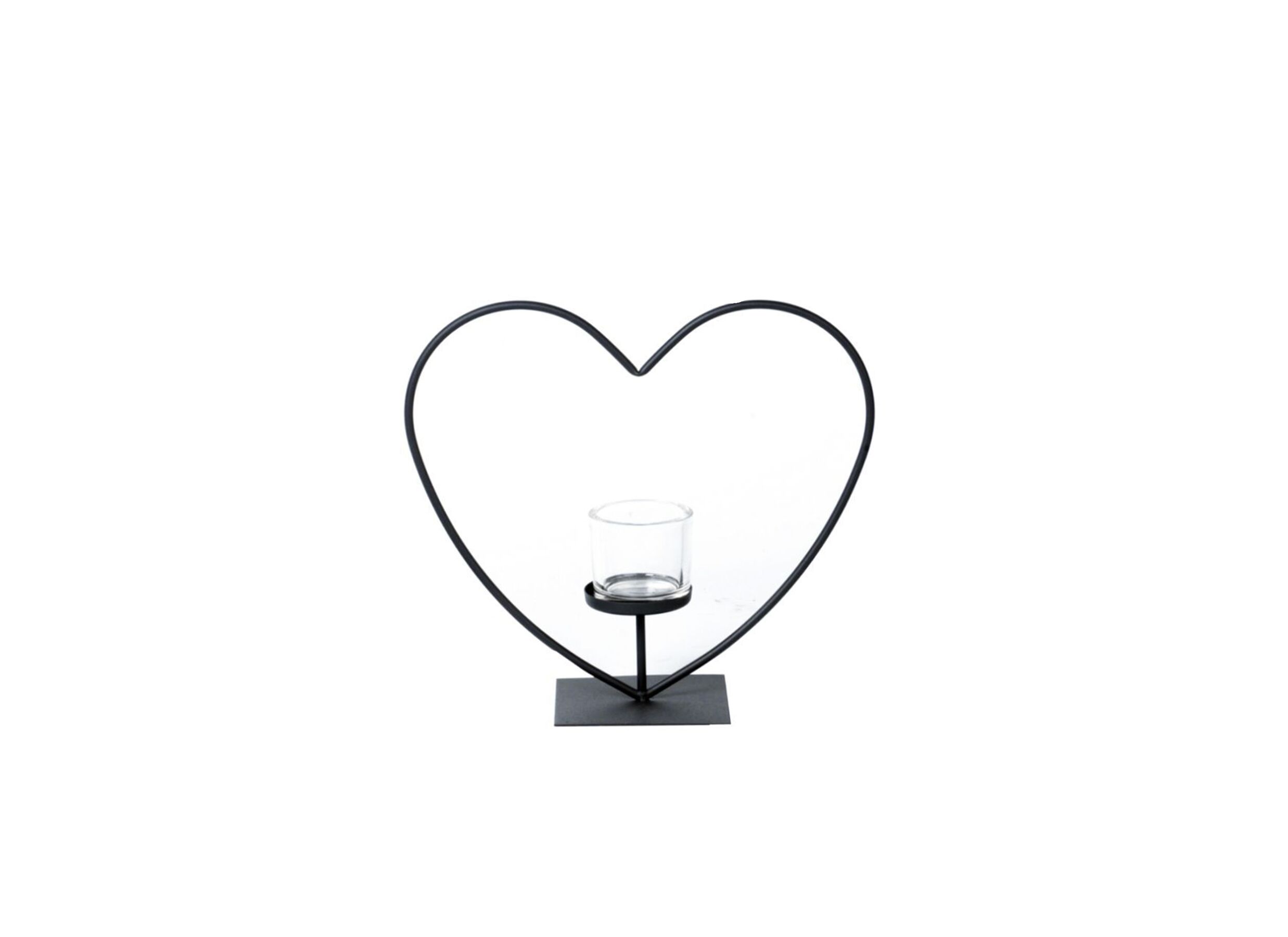 Porte-bougie Elisa - Porte-bougie Elisa H17cm - métal & verre - noir