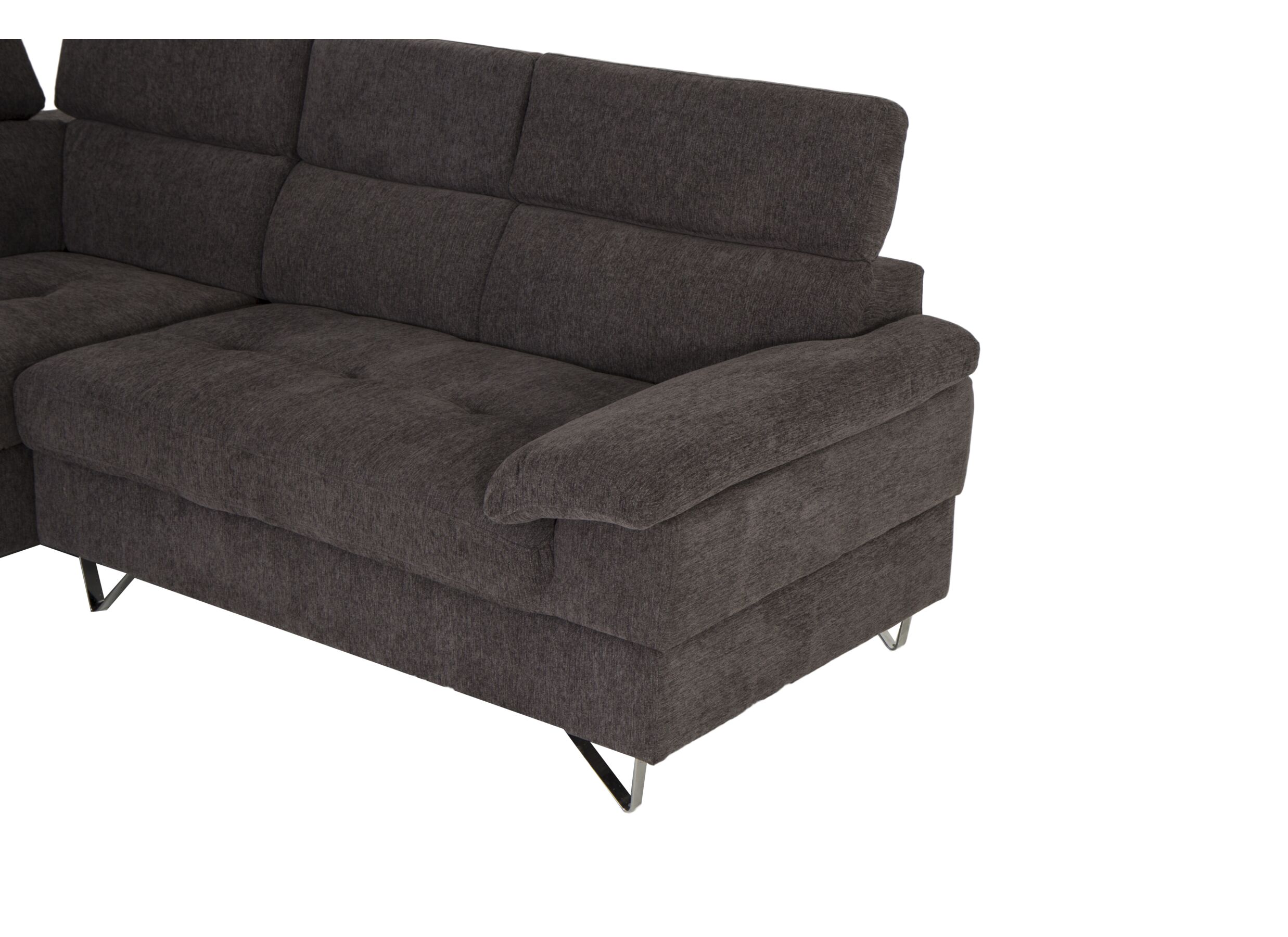 Hoeksalon Sirocco 230x200cm - stof - donkergrijs met bedfunctie