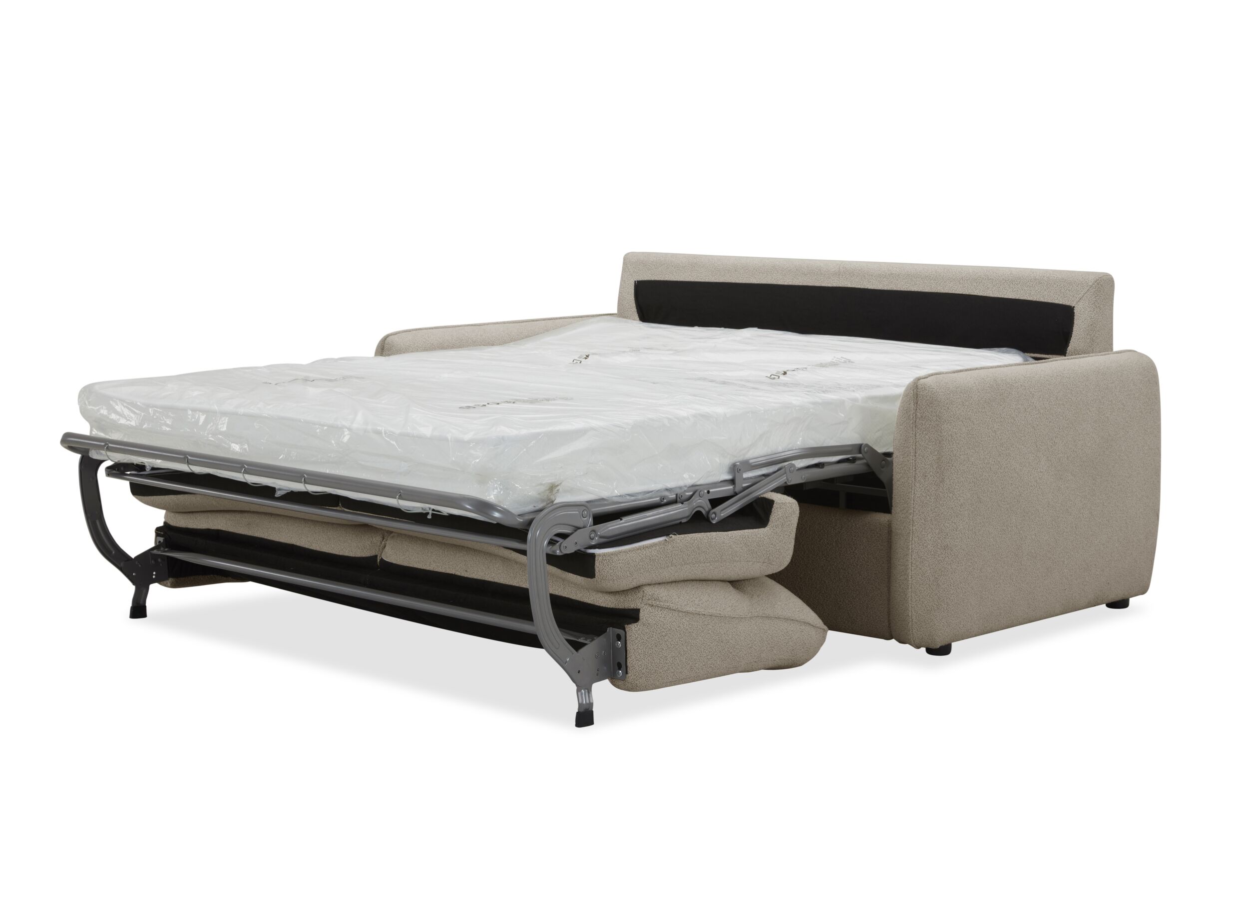 Aperçu - Canapé-lit Milan 2 personnes - 195x95cm - tissu - taupe