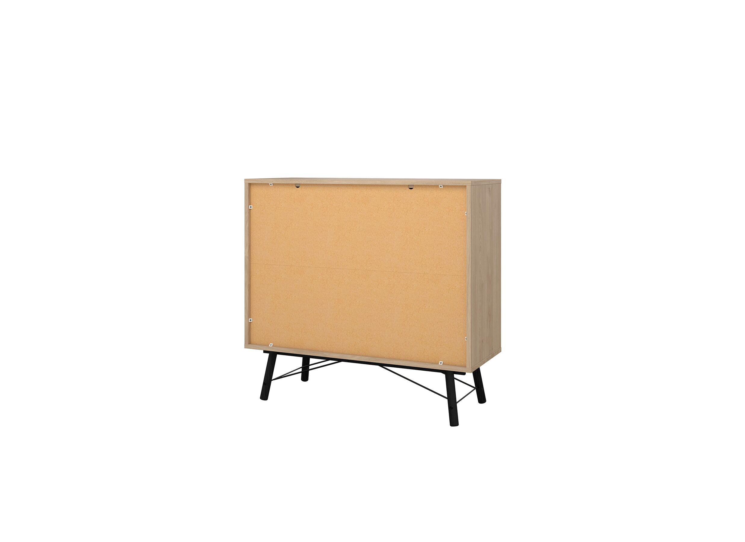 Commode Ry 102x41x95cm - décor - marron/noir