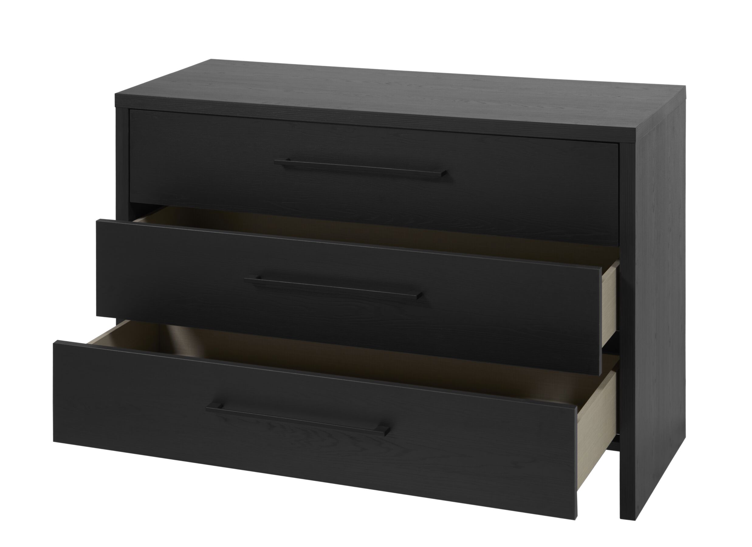 Disposition - Commode Rosie 110x46x76cm - mélamine - noir nox
