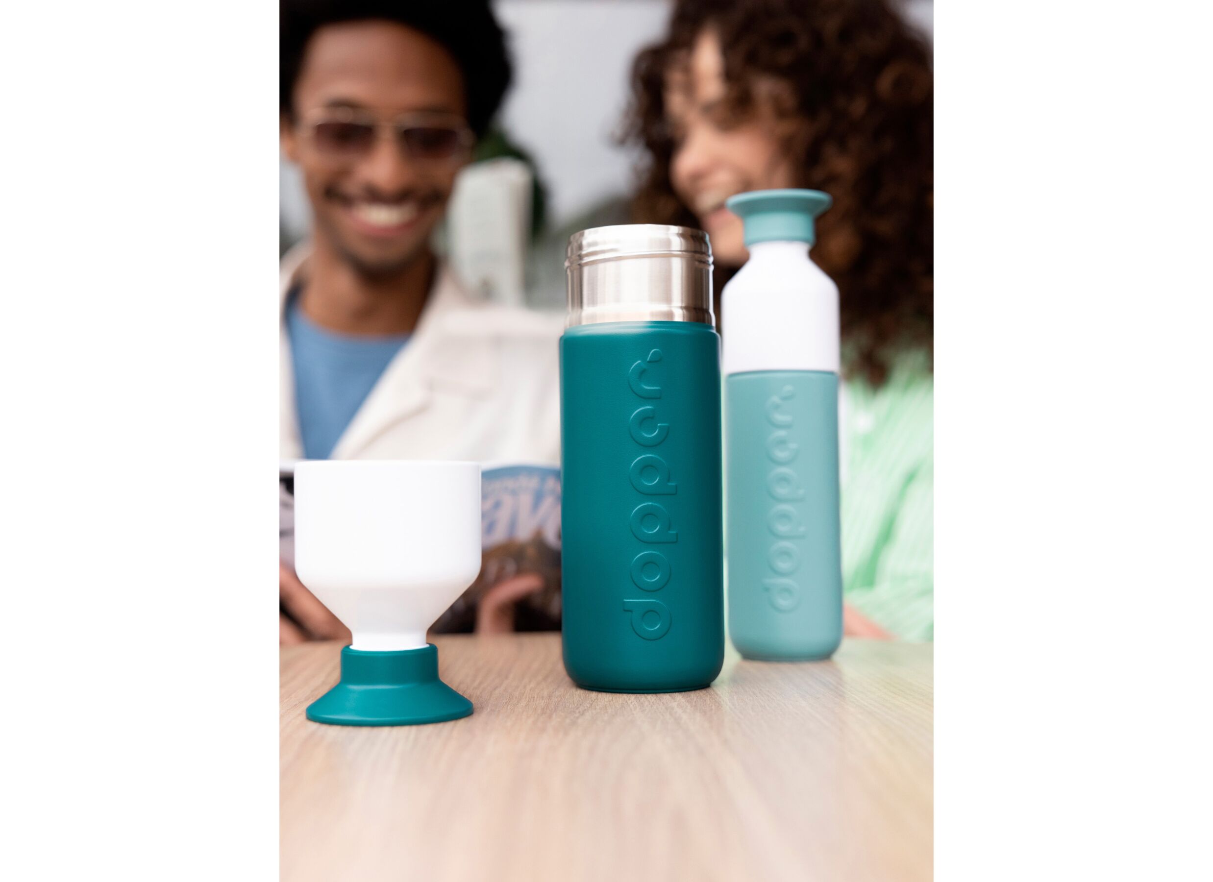 Foto ambiance - Bouteille isotherme Dopper 35 cl - Inox - Turquoise