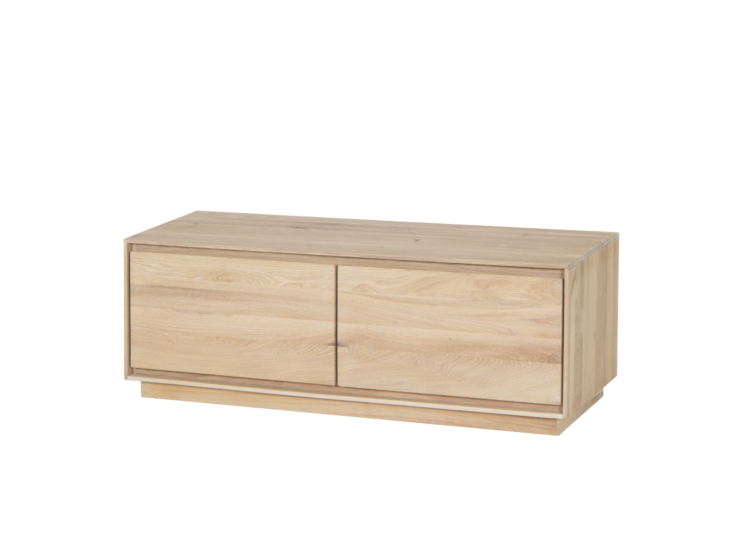 Meuble TV Caviar 111cm - chêne massif & décor - naturel