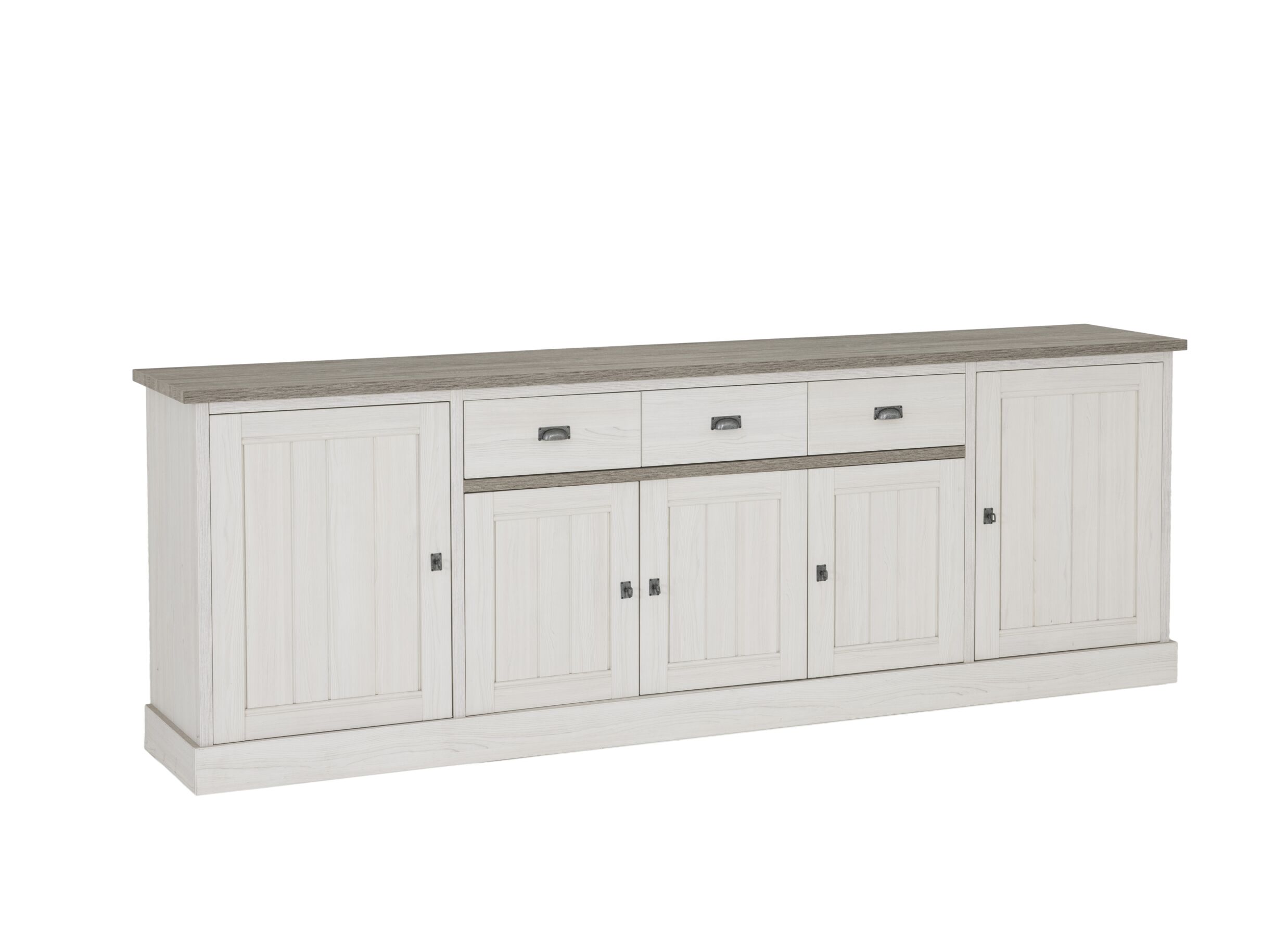 Dressoir 259cm - meubelplaat - lariks & bruine eik - Dressoir 259cm - meubelplaat - lariks & bruine eik