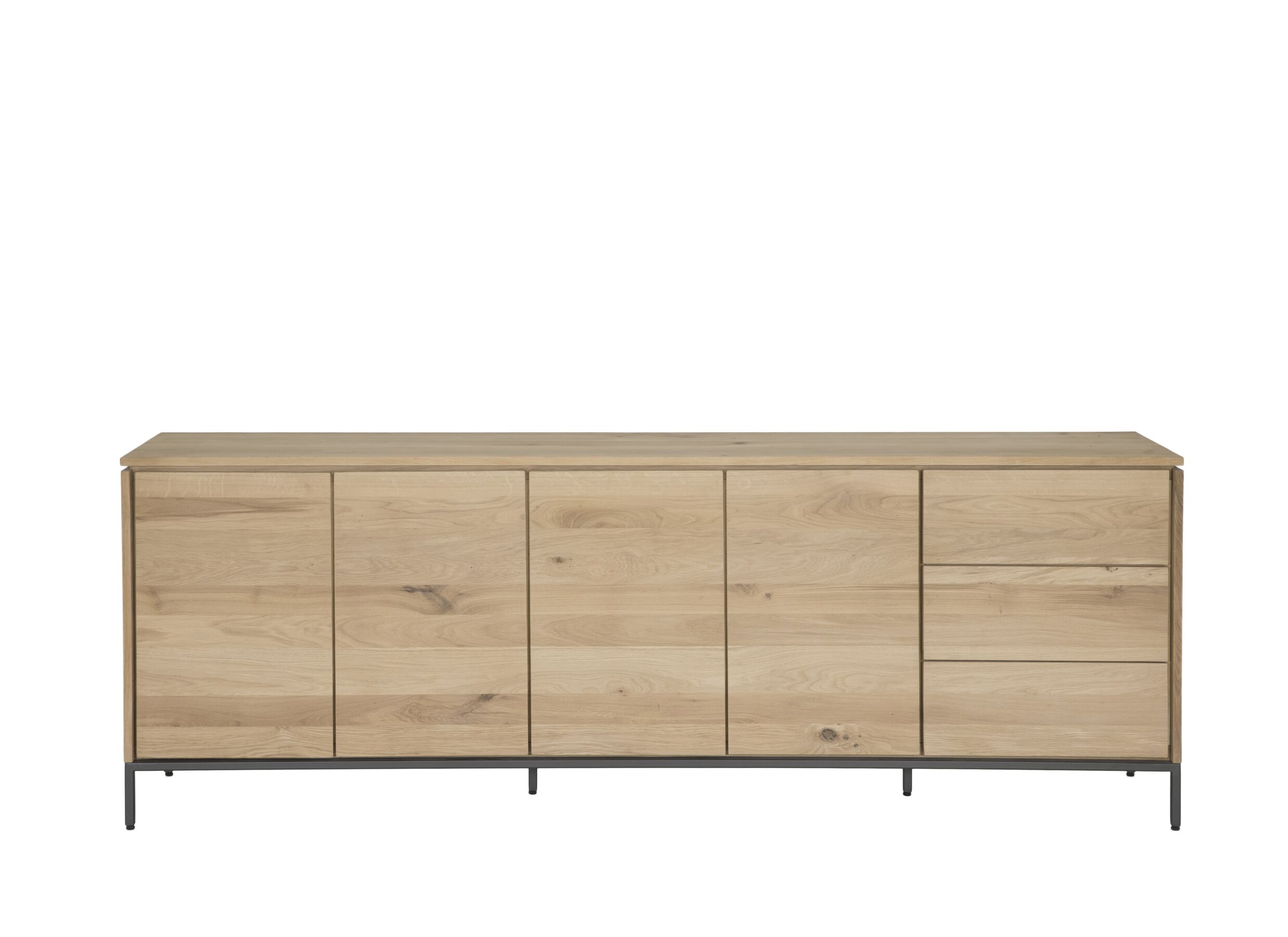 Aperçu - Buffet Nomade 240cm - chêne massif & décor - naturel
