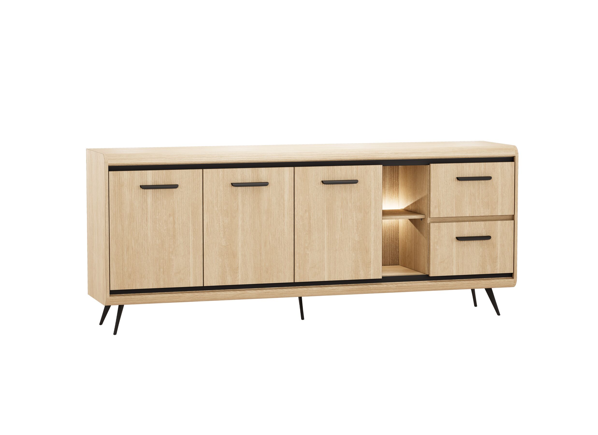 Dressoir Piazza 212cm - decor - brushed sand oak nature - Buffet Piazza 212cm - décor - brushed sand oak nature