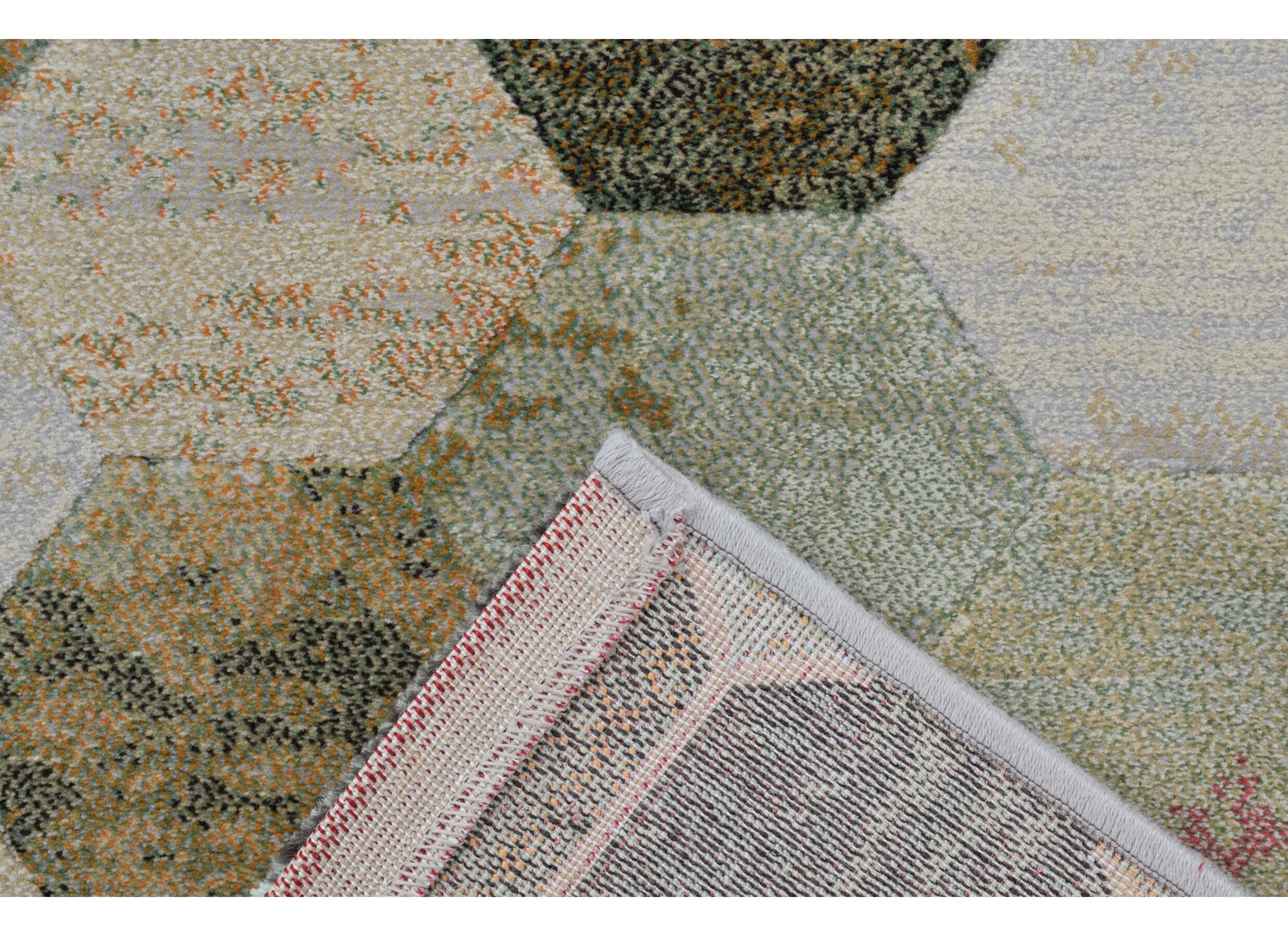 Detailfoto - Tapijt Aspero 160x230cm - polyester - groen/multicolor
