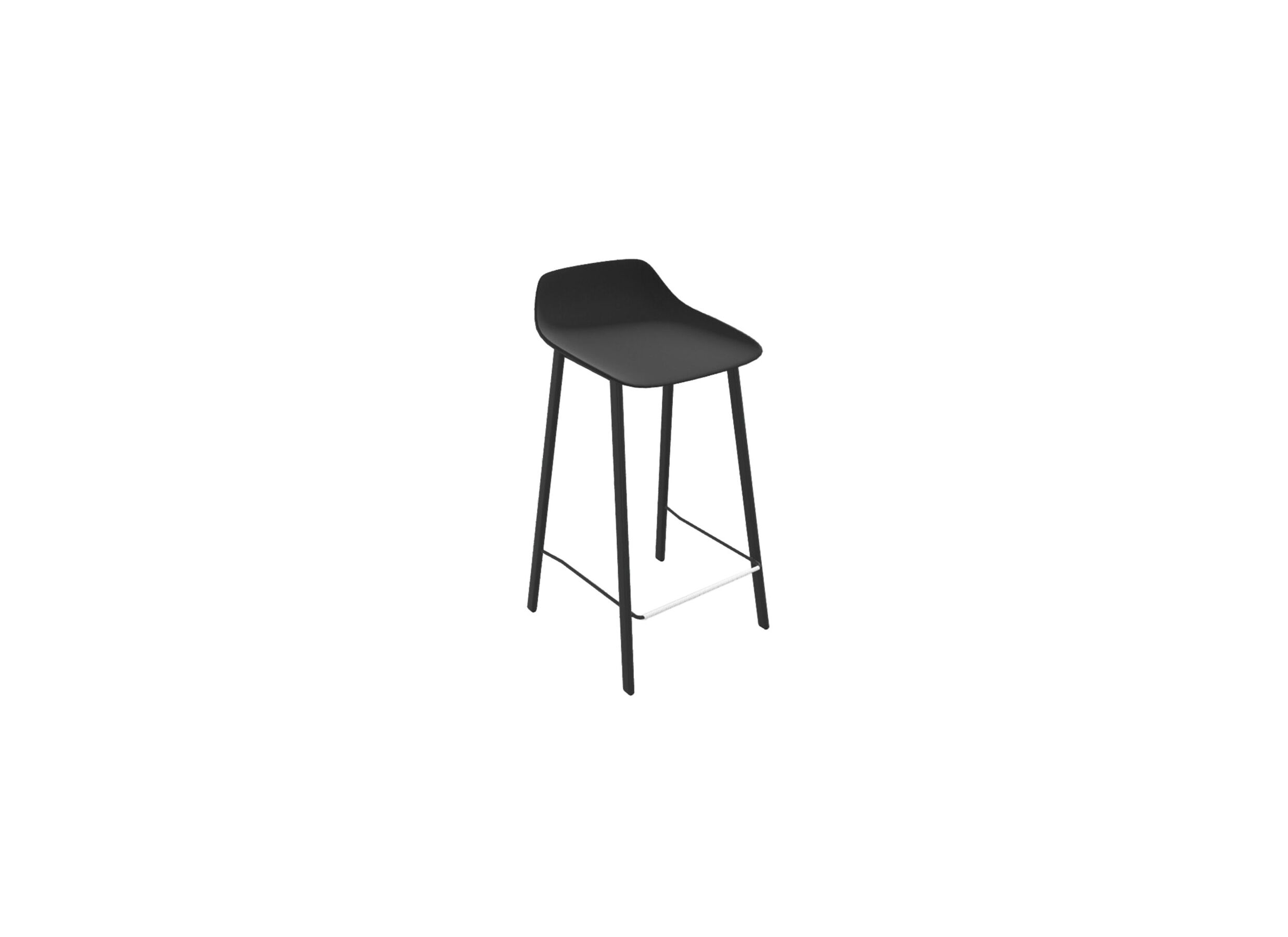 Chaise de bar Louis Zh65cm synthétique noir - Chaise de bar Louis HA65cm - synthétique - noir