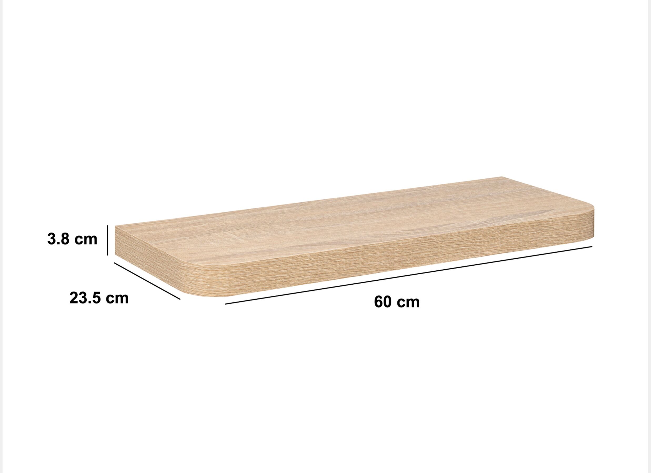 Disposition - Tablette murale Fixy 60x23,5x3,8cm - MDF - naturel