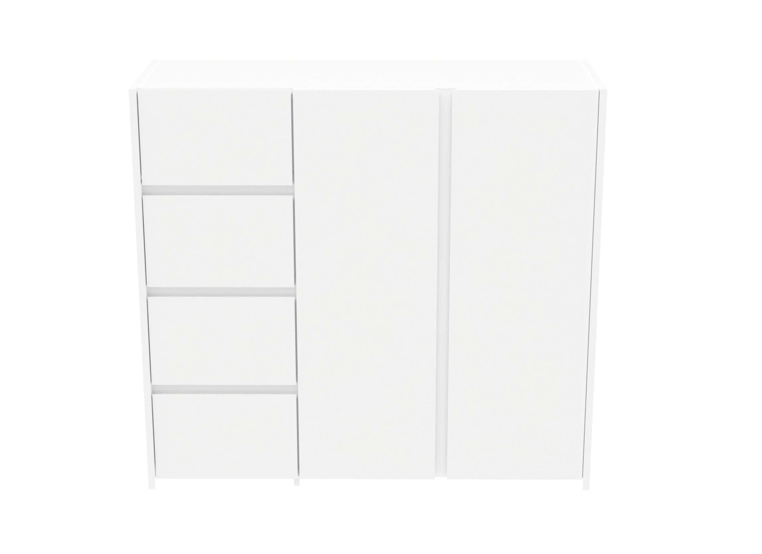 Overzichtsfoto - Commode Mosaik 116x40x108cm - decor - wit