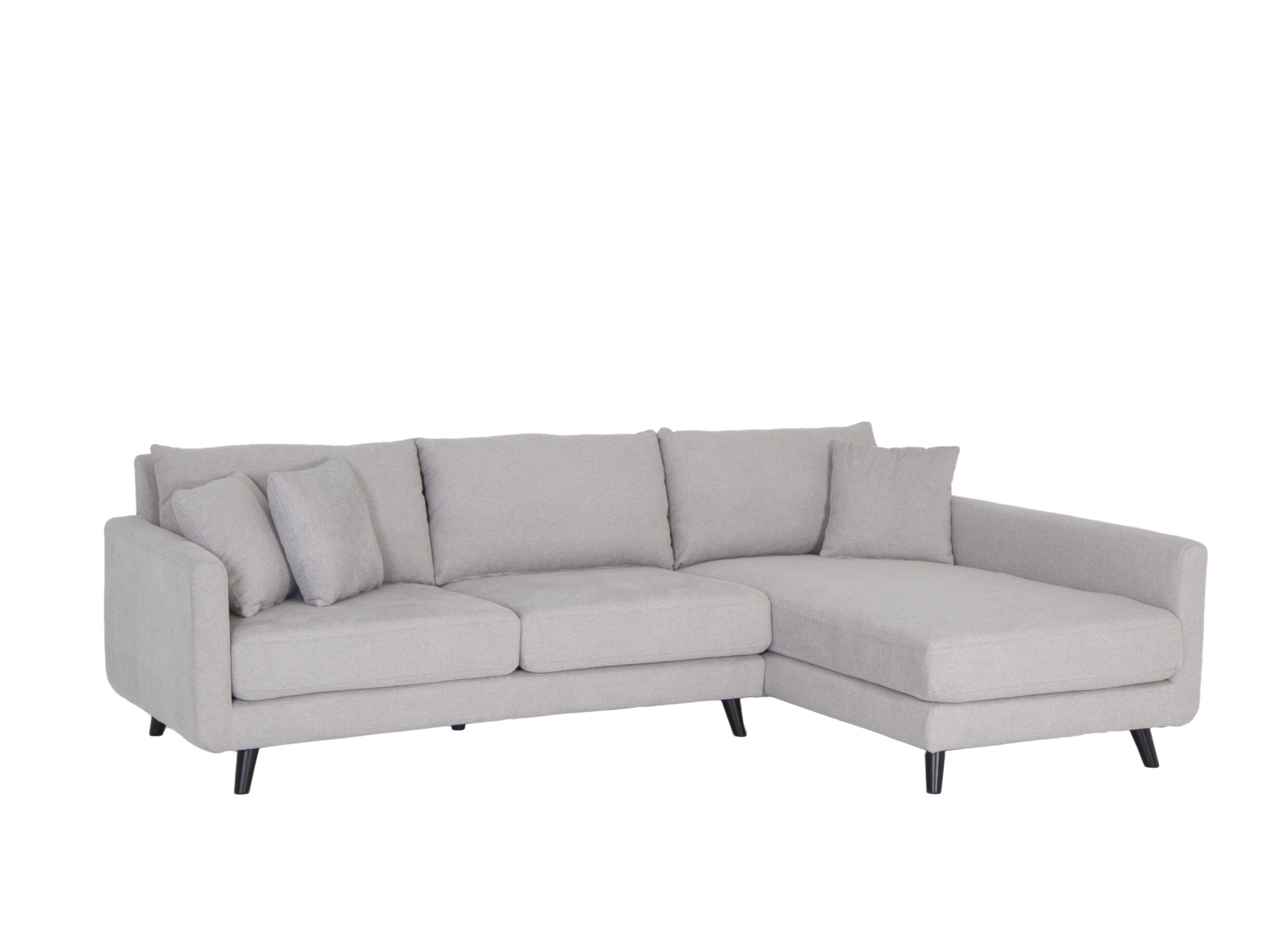 Plus Important - Canapé d'angle Pretorio 264x167cm - tissu - gris