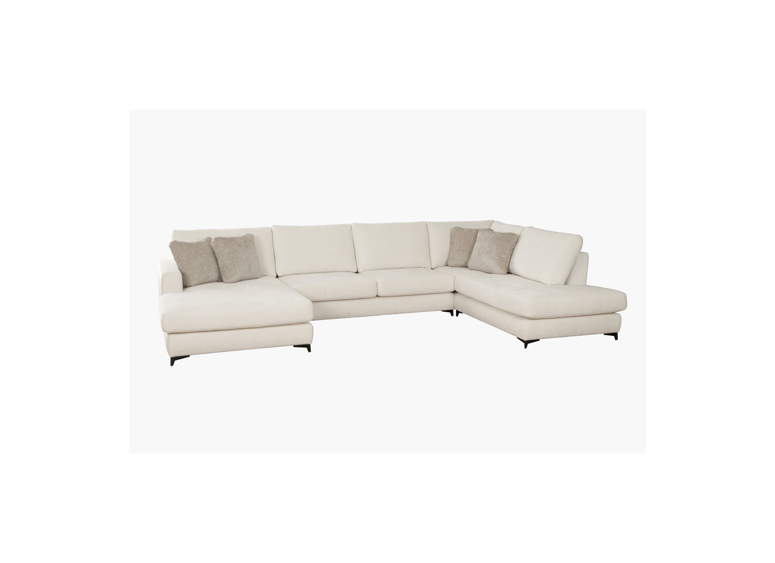Hoeksalon Izmir 378x230cm - stof - greige - Canapé d'angle Izmir 378x230cm - tissu - greige