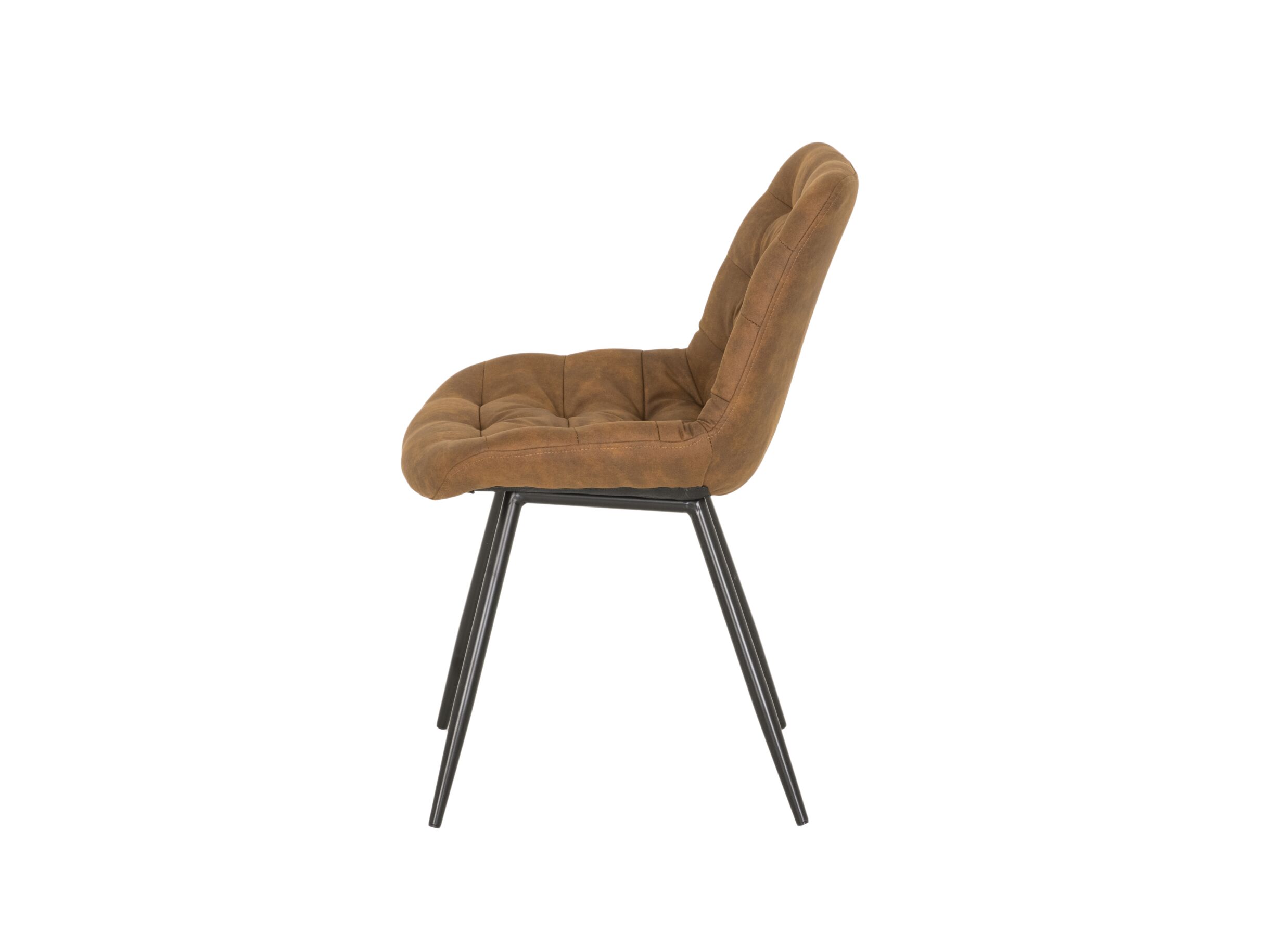Chaise Driss 51x53x80cm - tissu - cognac