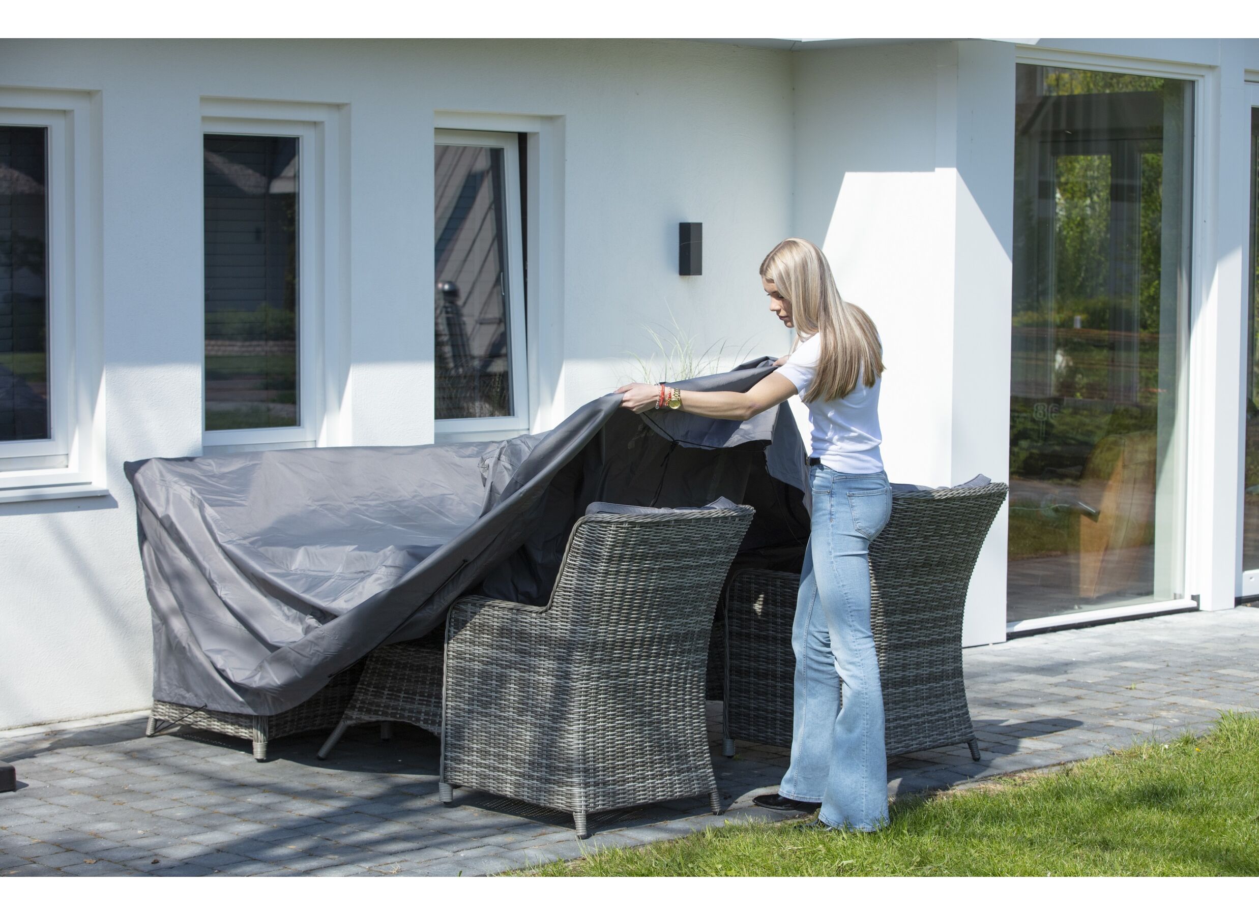 Beschermhoes 210x200cm grijs